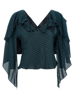 Kiko Kostadinov Blaue Modal-Bluse