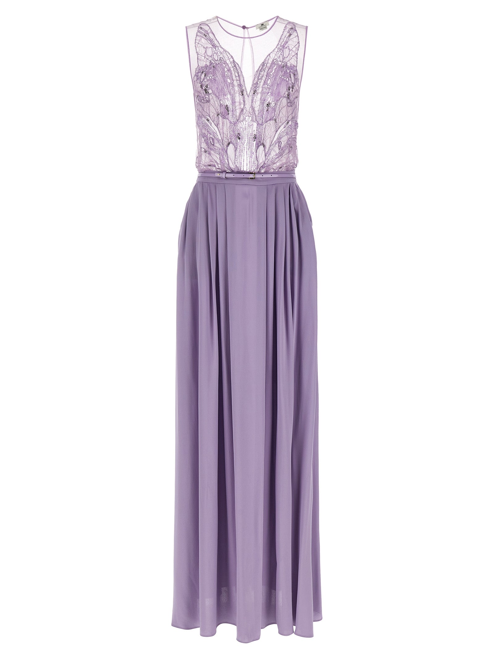 Elisabetta Franchi Langes Kleid aus violettem Viskose