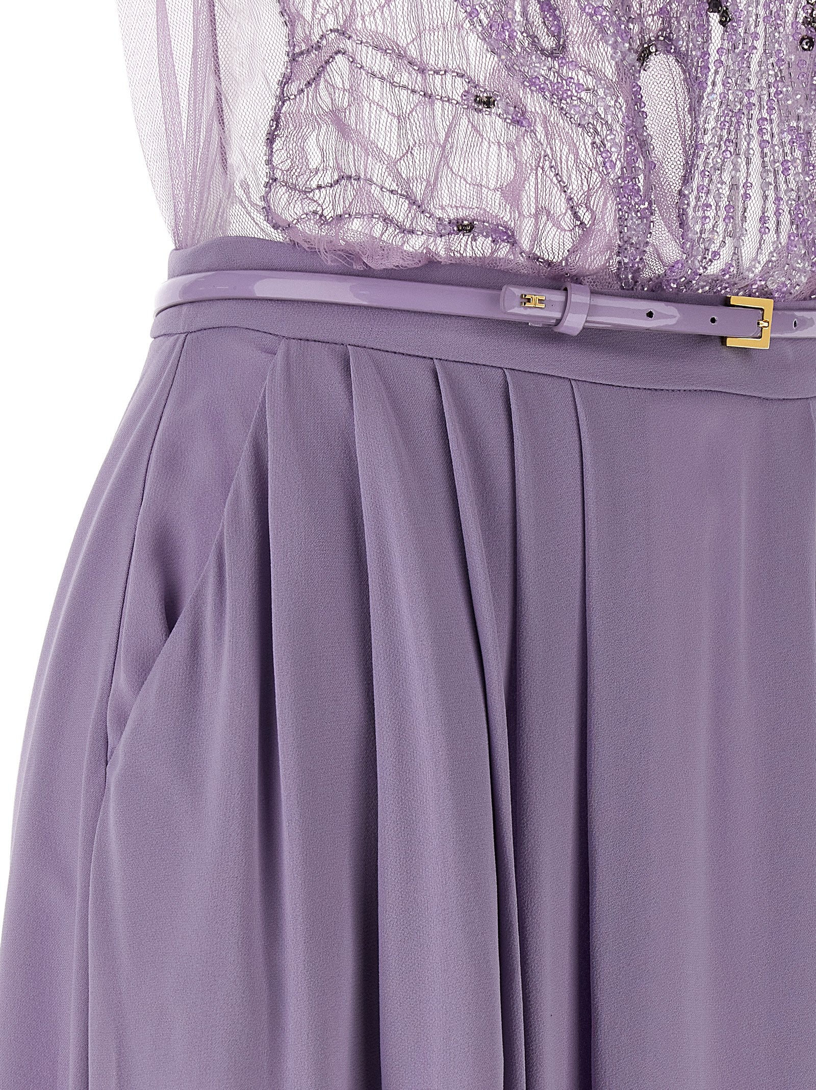 Elisabetta Franchi Langes Kleid aus violettem Viskose