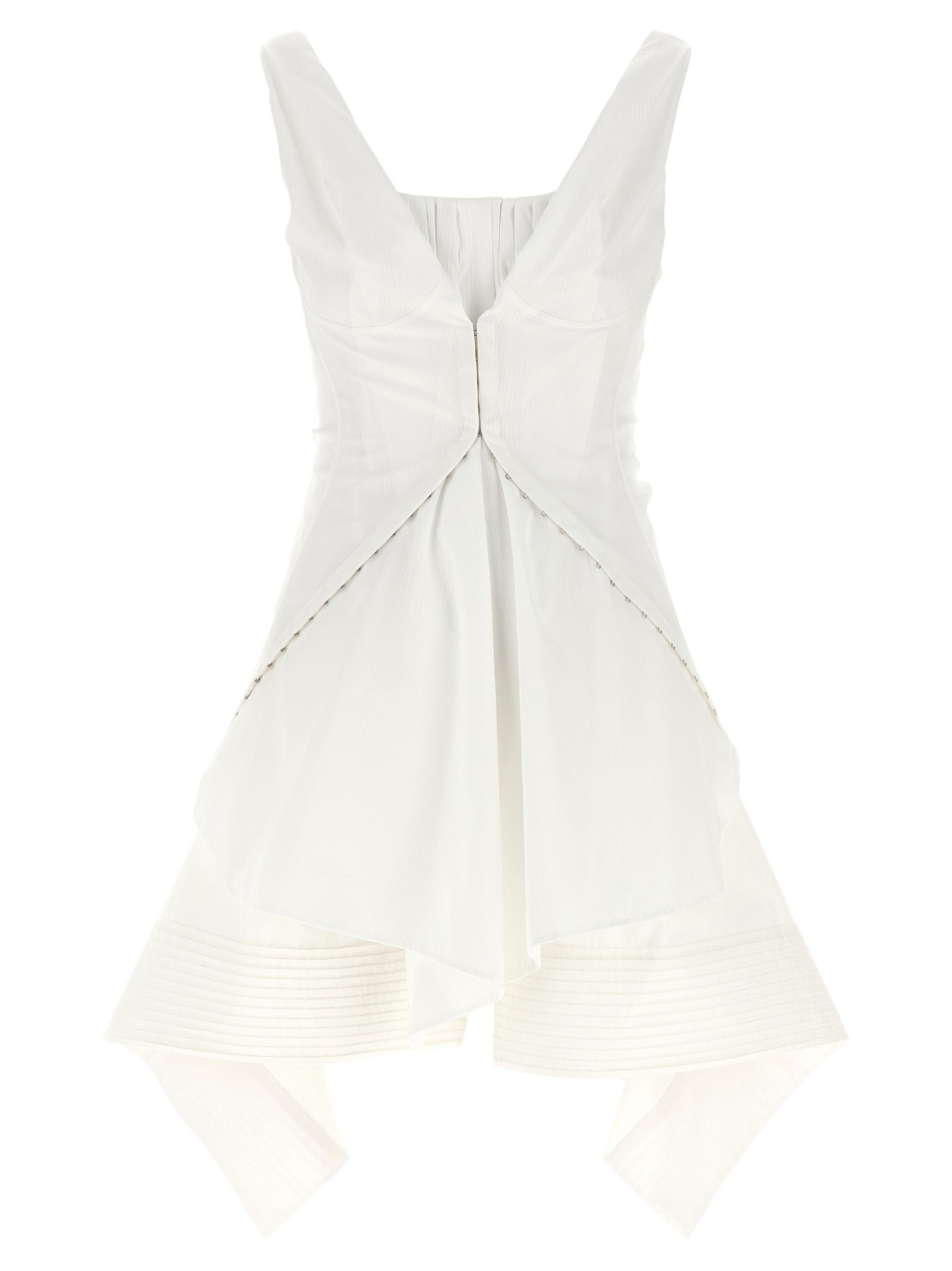 Alexander McQueen Weißes Baumwoll-Kurzkleid