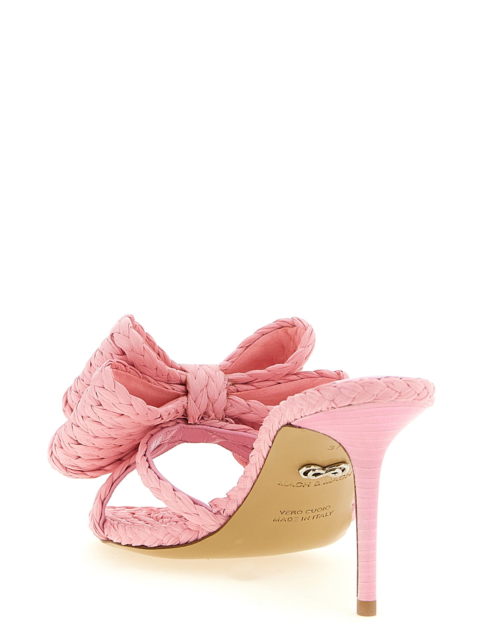 MACH & MACH Raffia-Stiletto-Sandalen in Multicolor