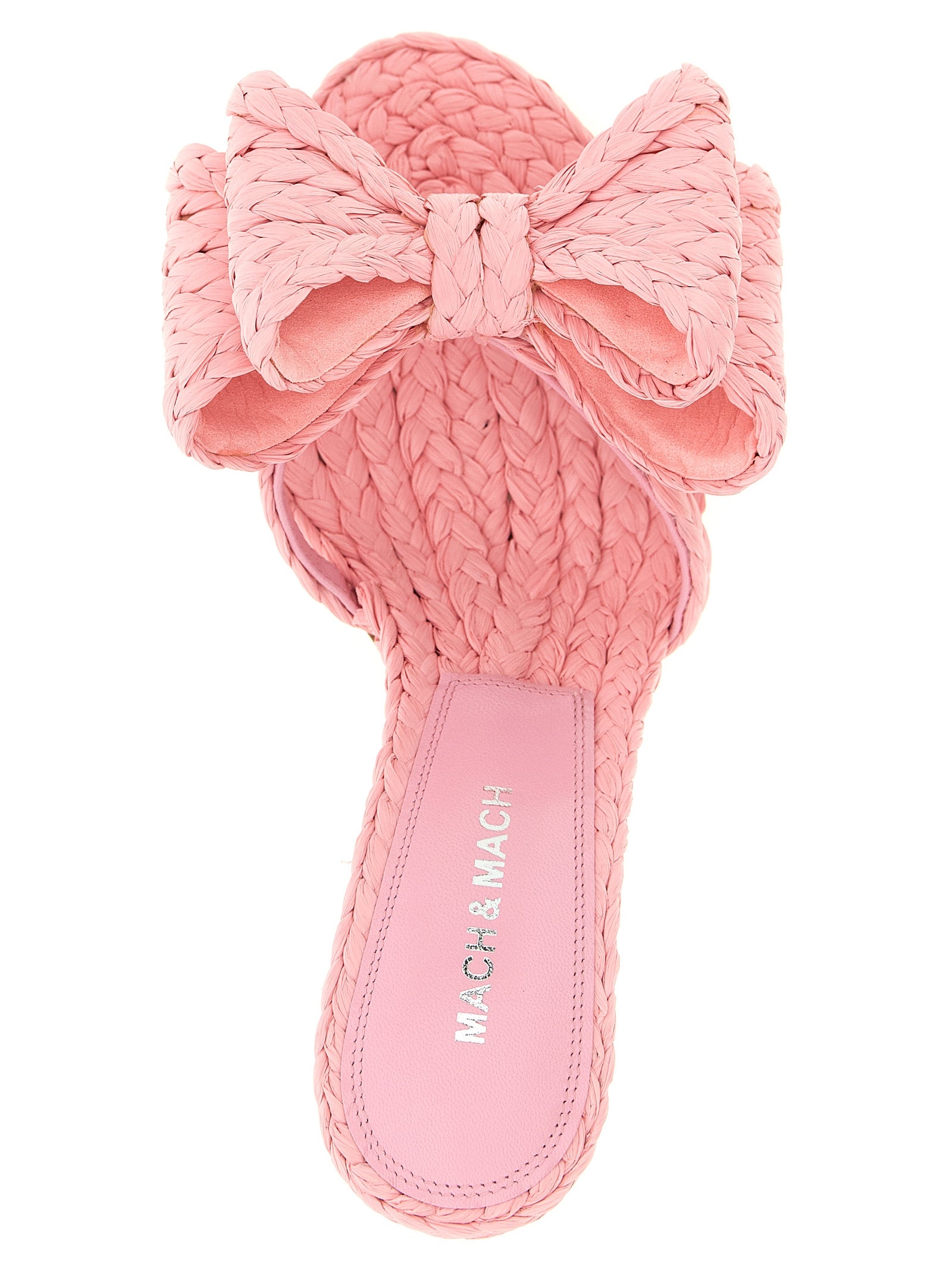 MACH & MACH Raffia-Stiletto-Sandalen in Multicolor