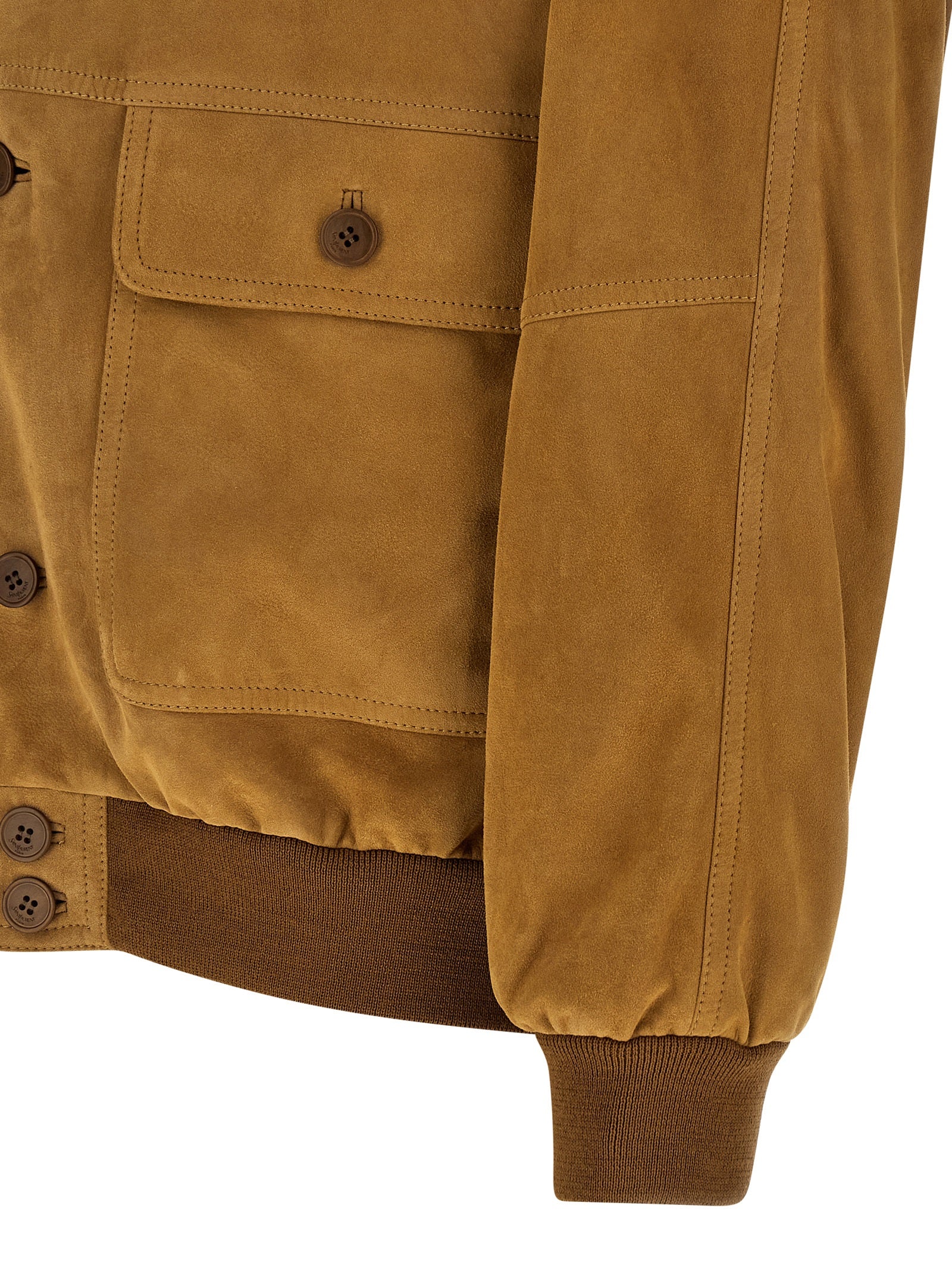 Saint Laurent Braune Lammlederjacke