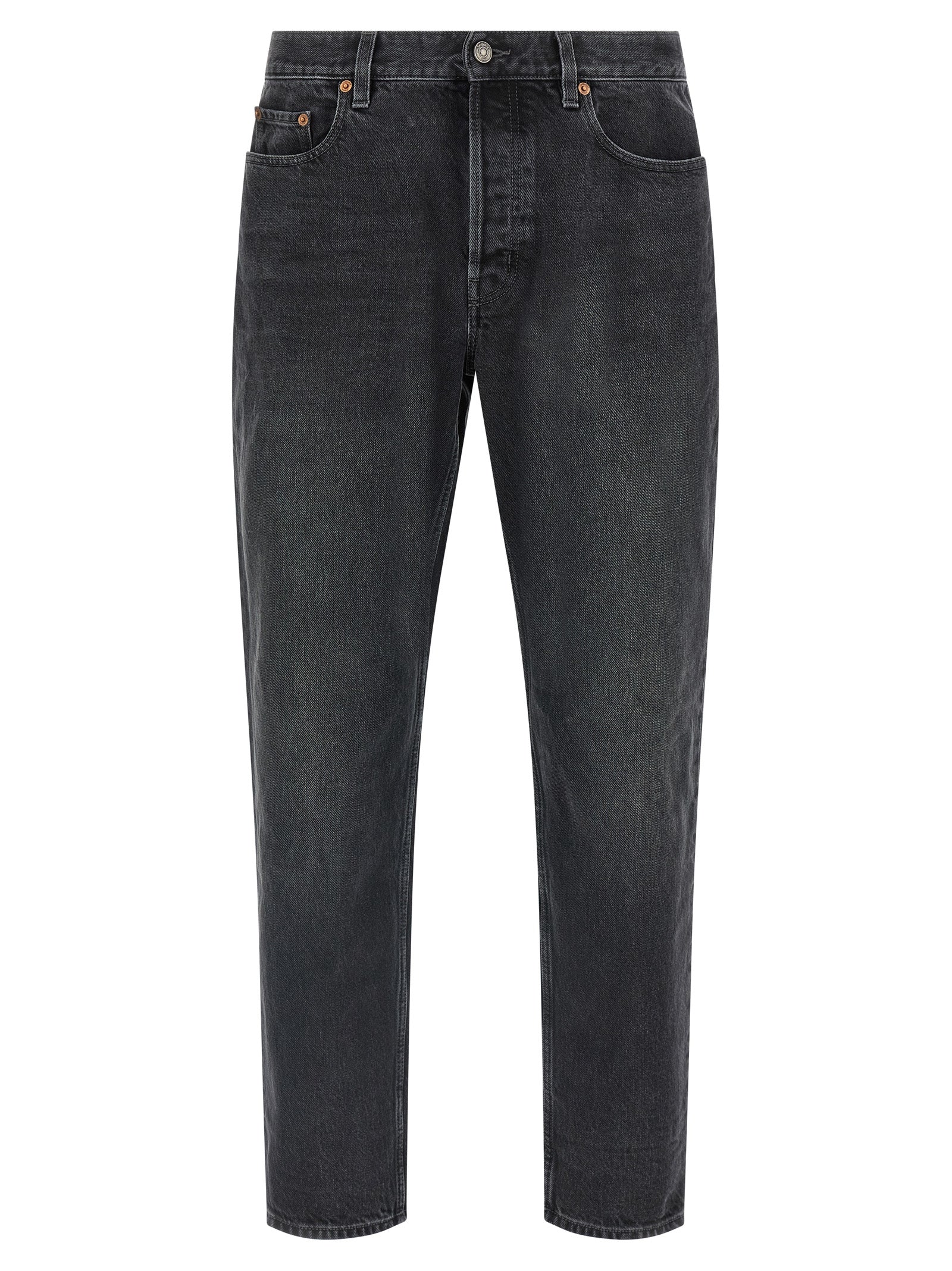 Saint Laurent Schwarze Baumwoll-Jeans mit geradem Bein