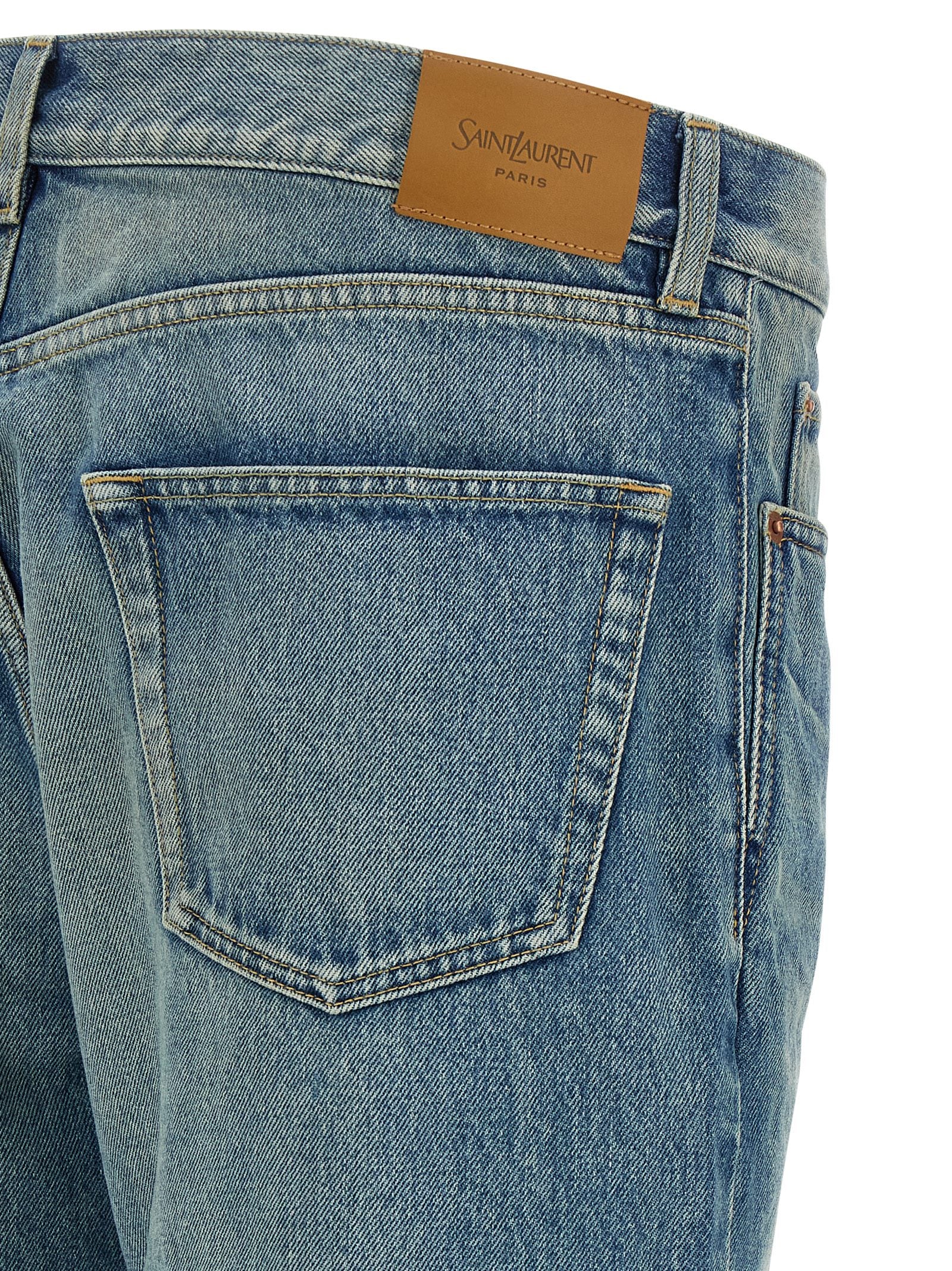 Saint Laurent Blaue Jeans aus Baumwolle im geraden Schnitt