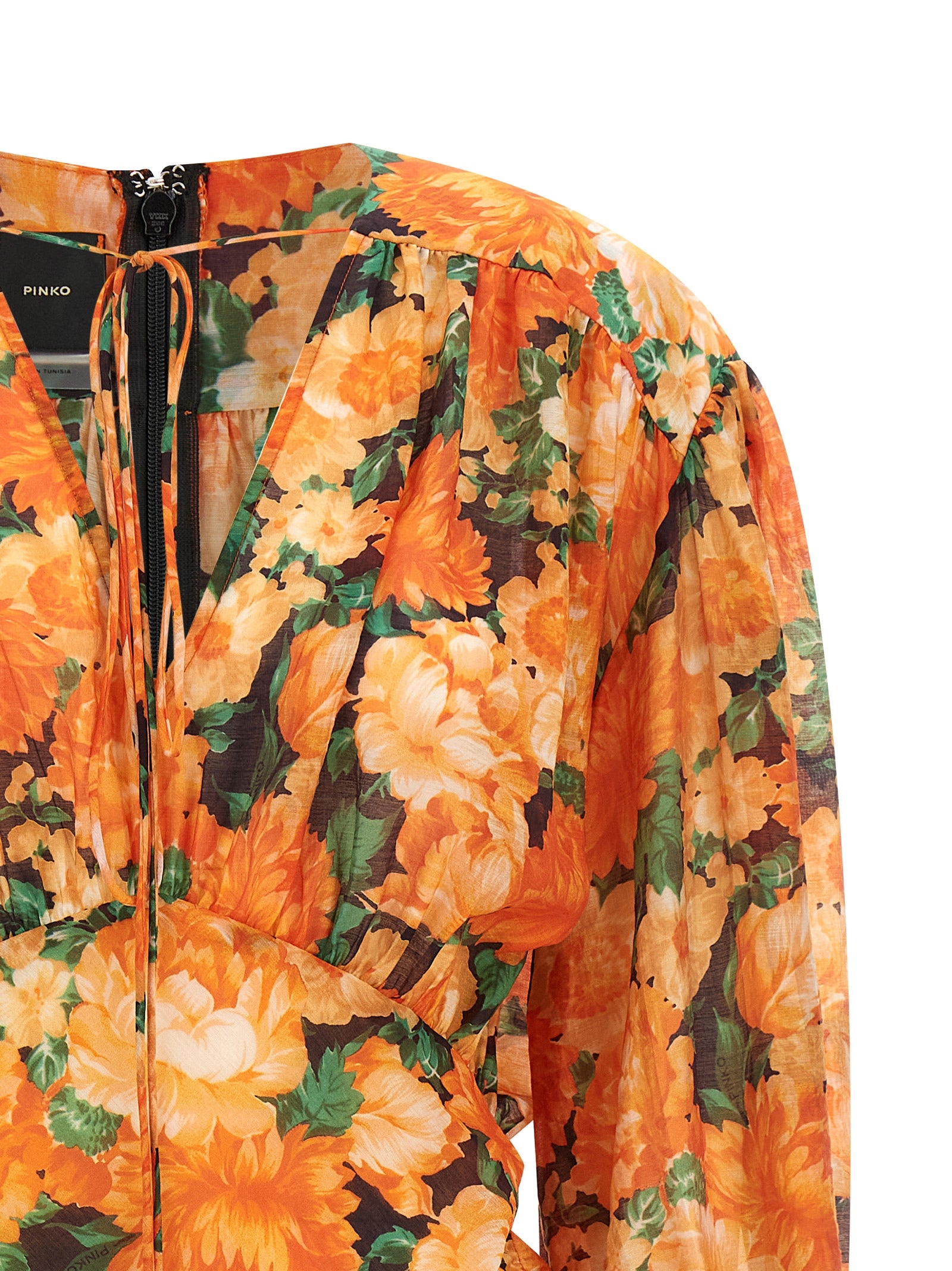 PINKO Orange Lyocell Minikleid
