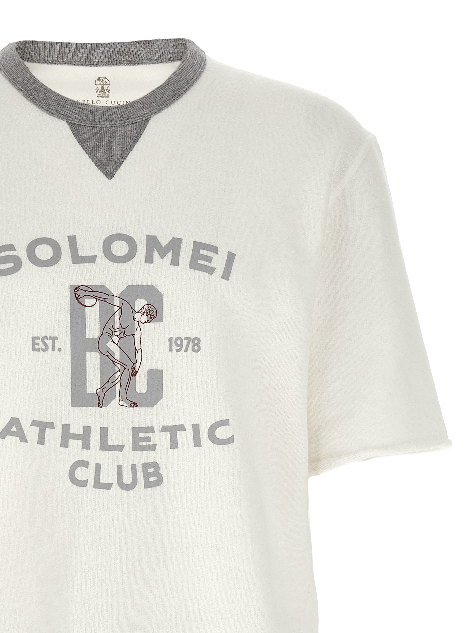 Brunello Cucinelli Weißes Baumwoll-Sweatshirt