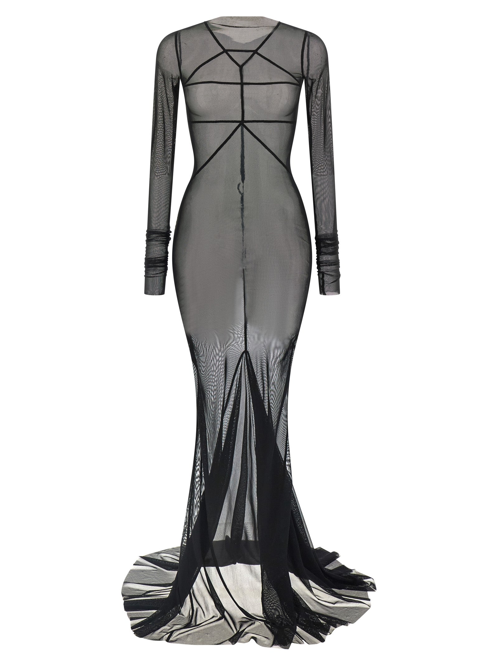 Rick Owens Langes schwarzes Kleid aus Nylon