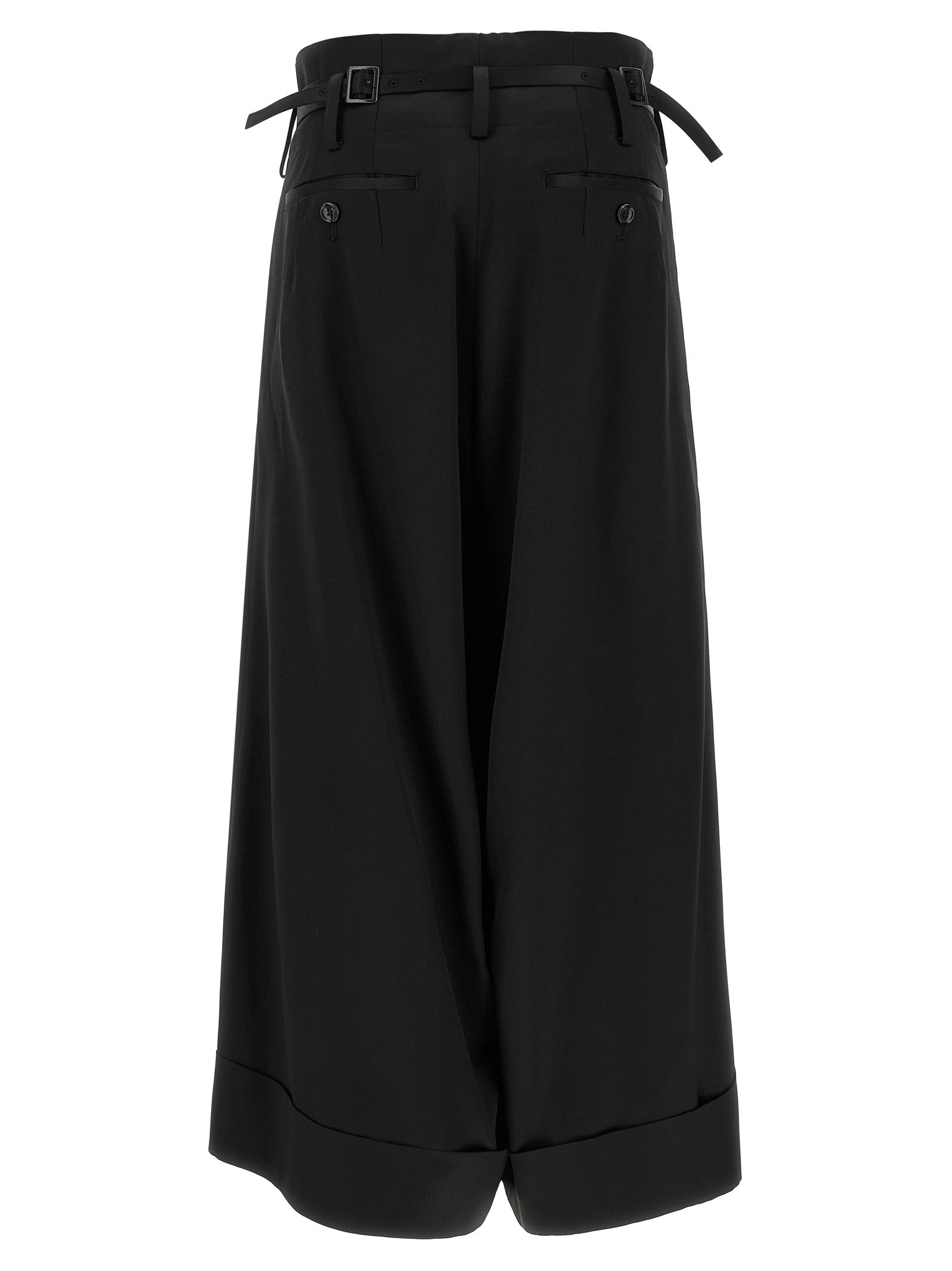 Junya Watanabe Schwarze Schlaghose aus Acetat