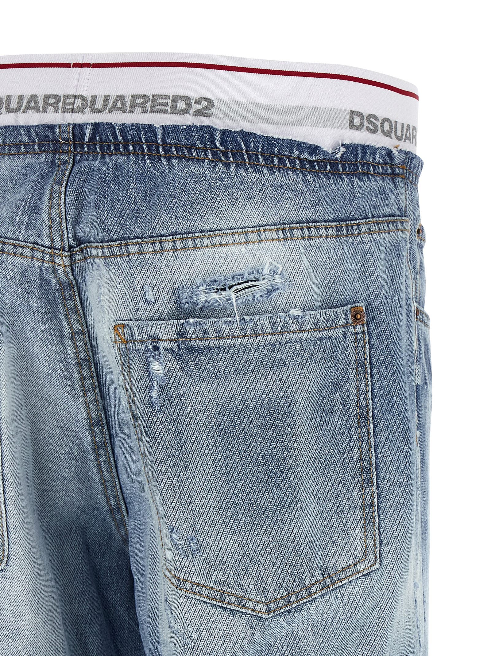Dsquared² Blaue Baumwolljeans im Relaxed Fit
