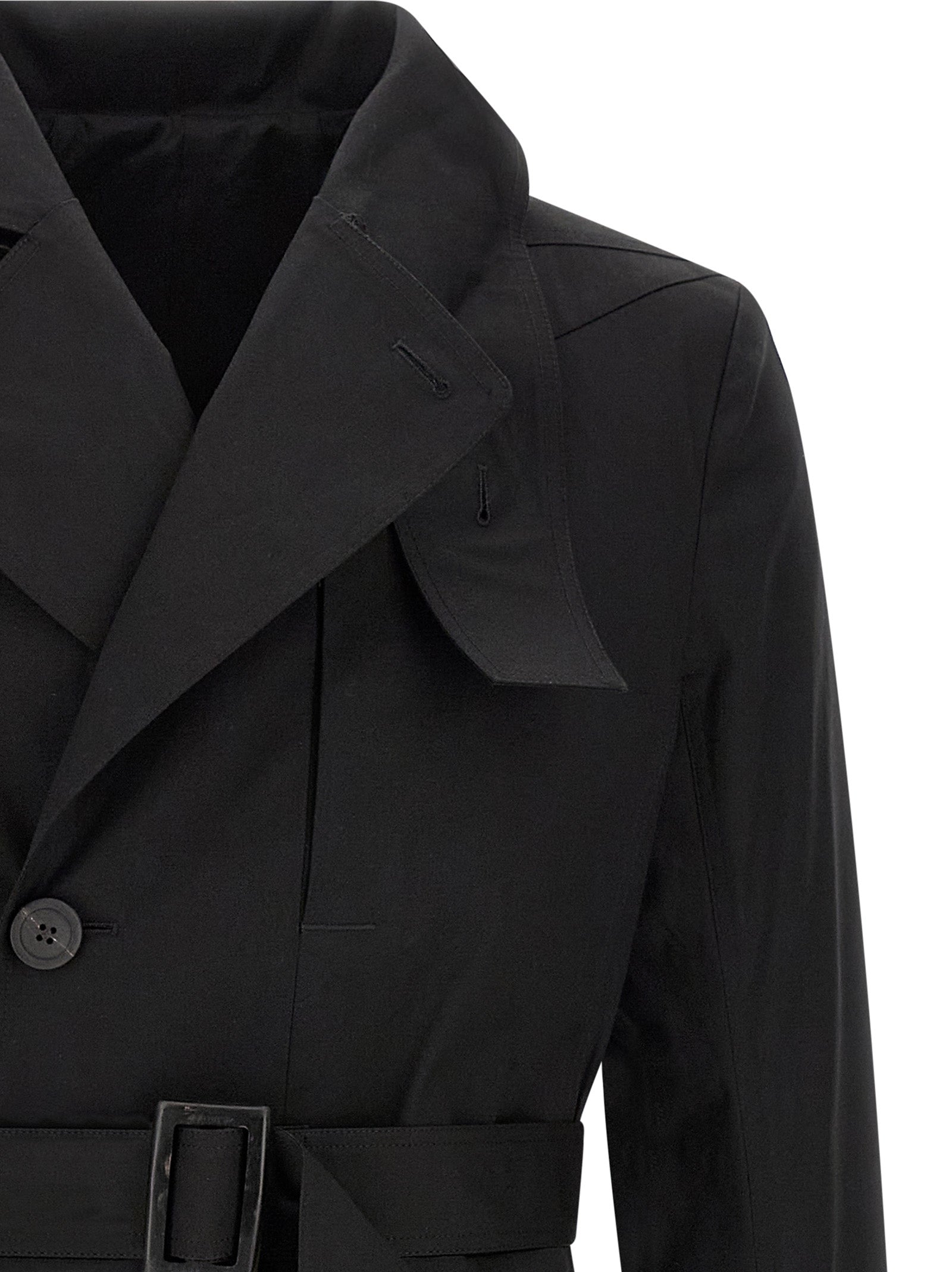 Rick Owens Schwarzer Baumwollmantel