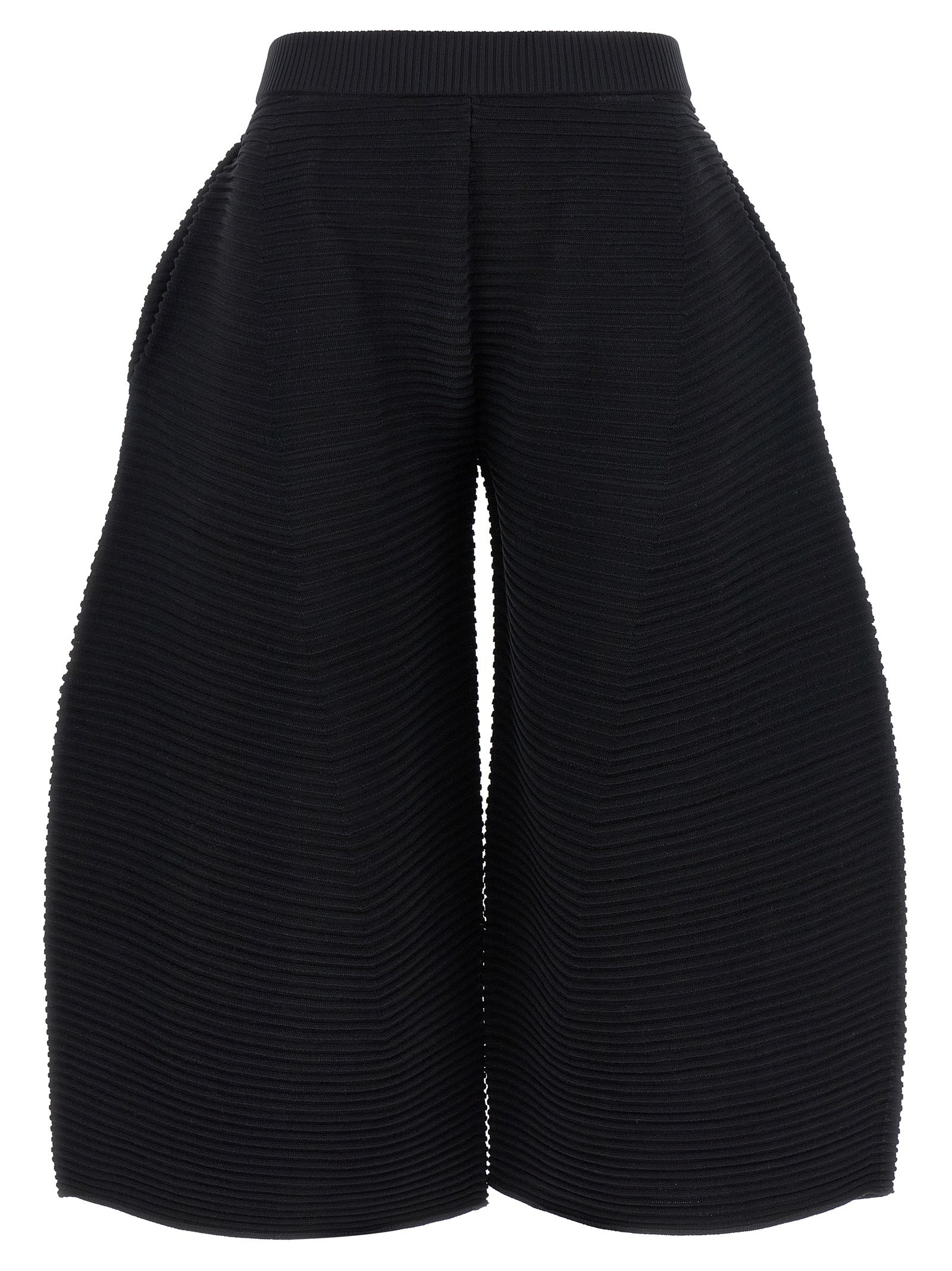 Issey Miyake Schwarze Cropped Hose aus Polyester