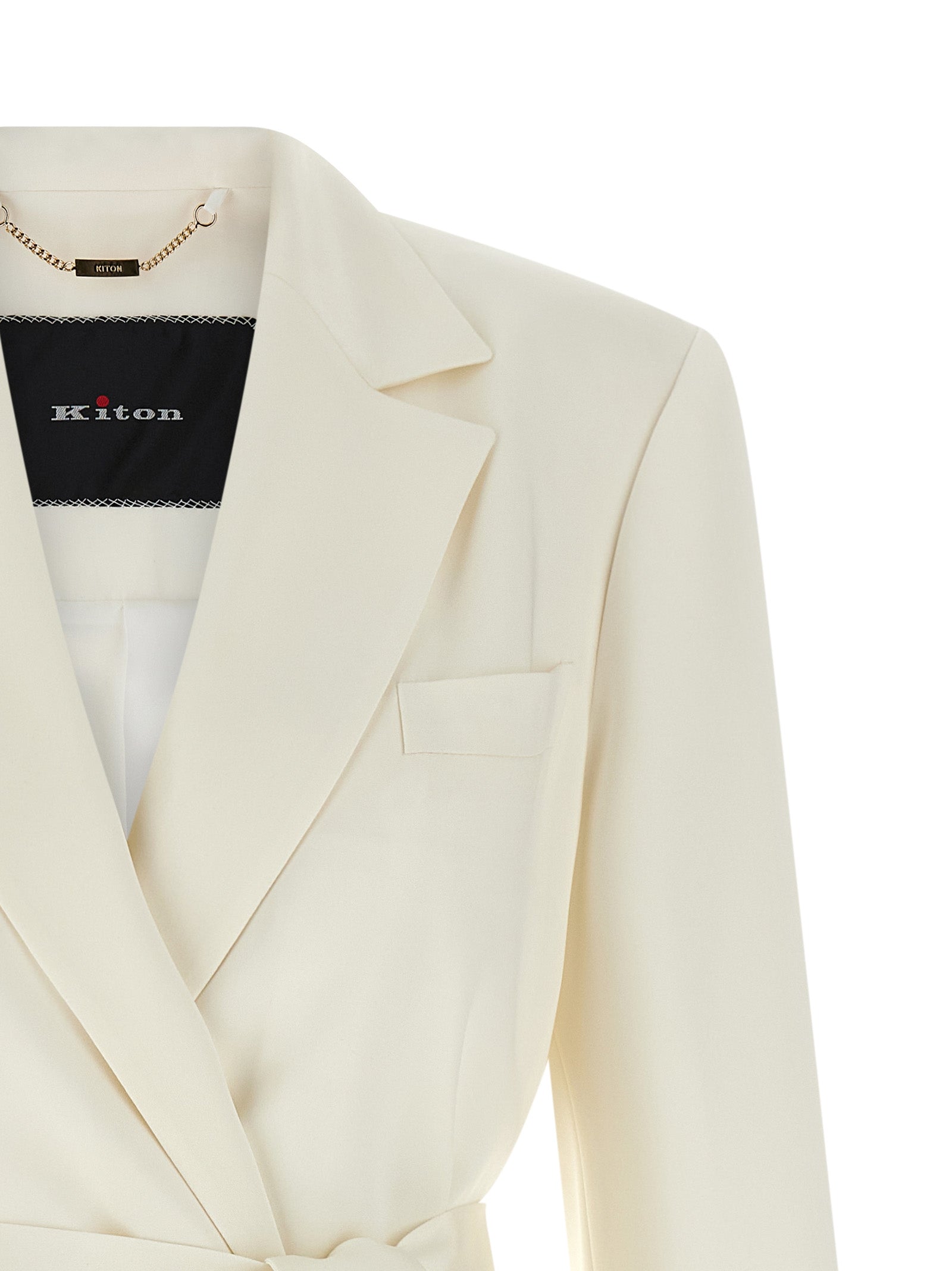 Kiton Weißer Seidenblazer