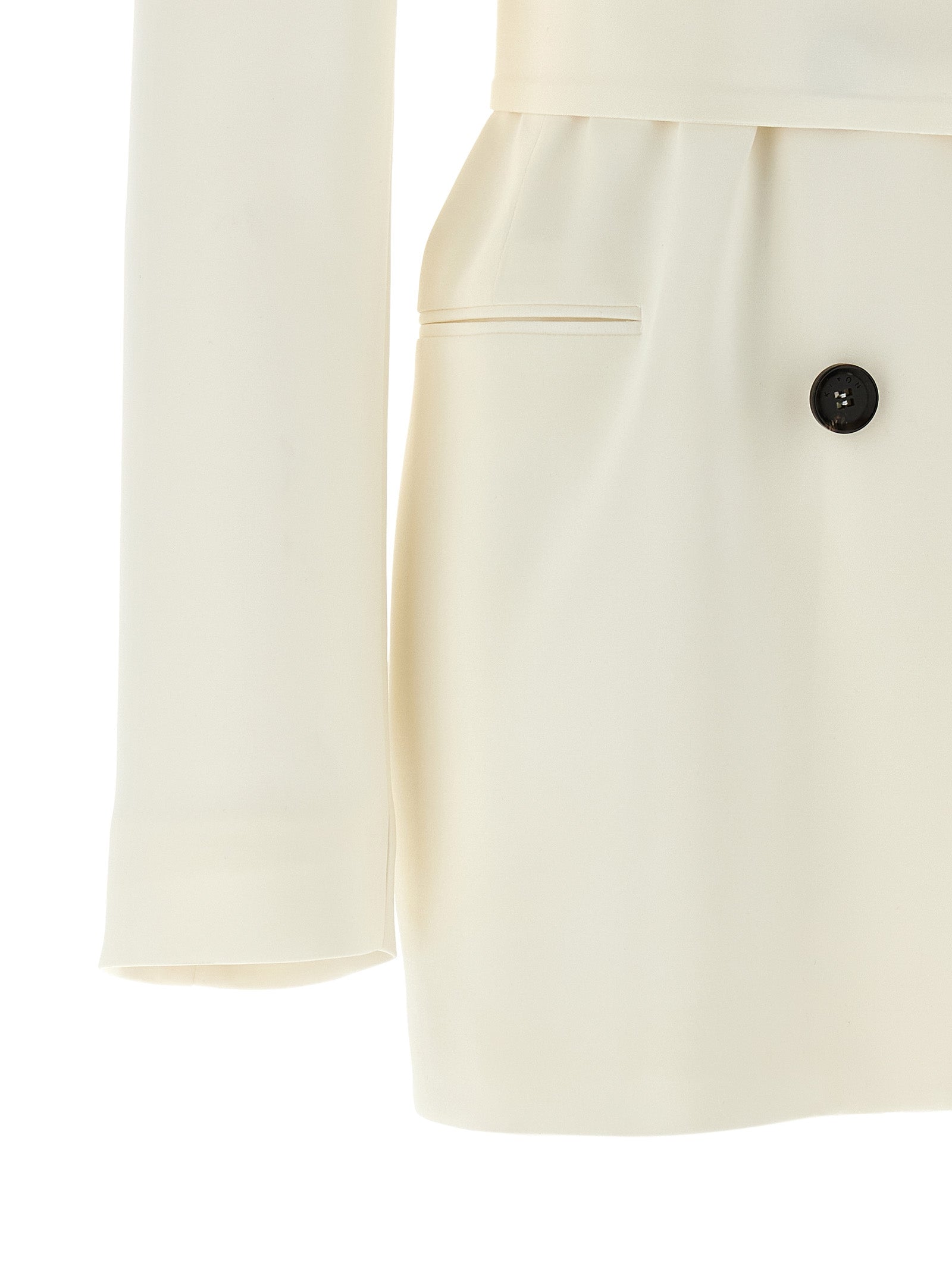 Kiton Weißer Seidenblazer