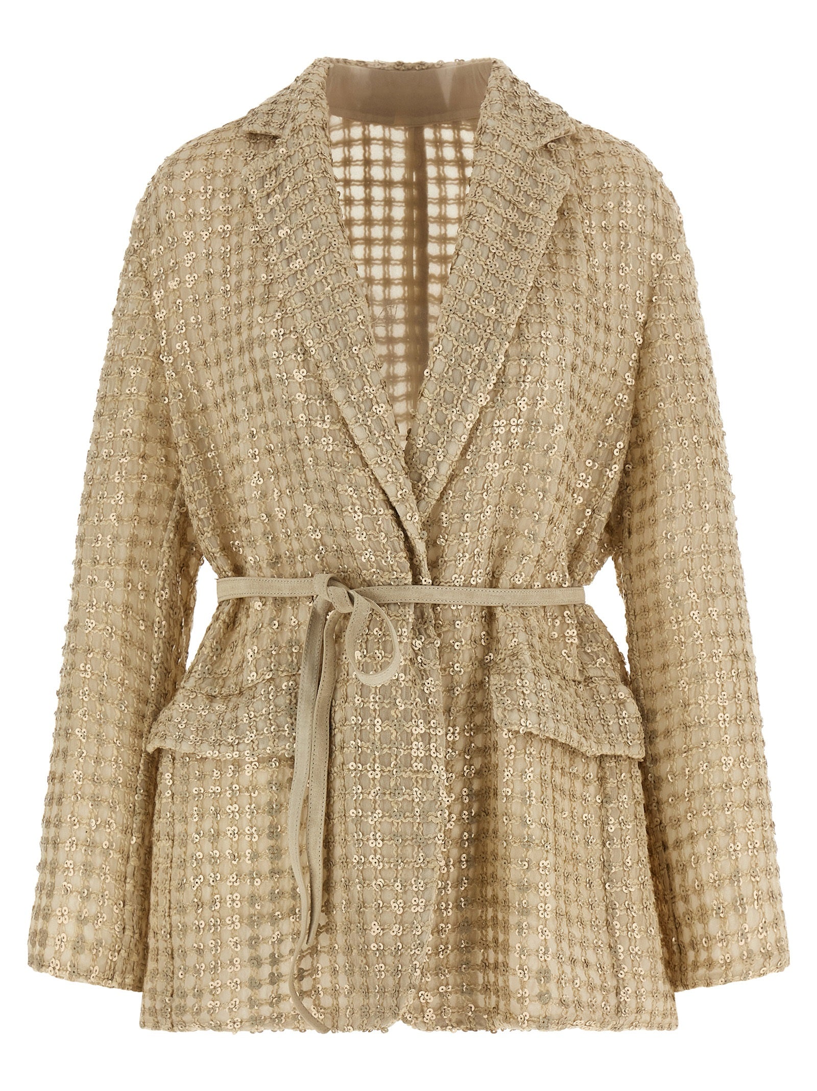 Brunello Cucinelli Beige Seidenblazer