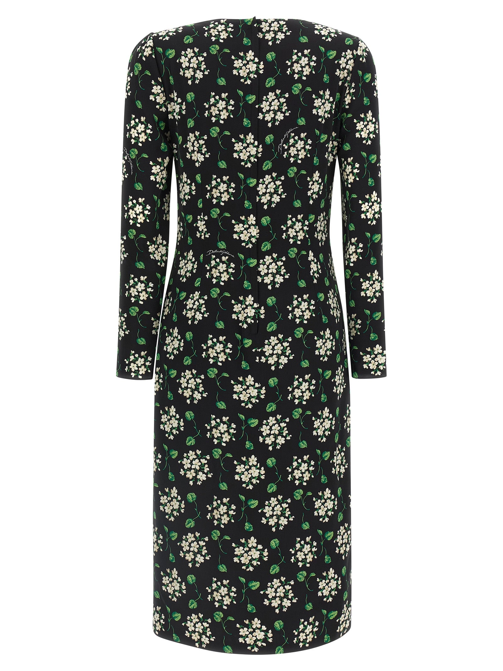 Dolce & Gabbana Schwarzes Midikleid aus Synthetik