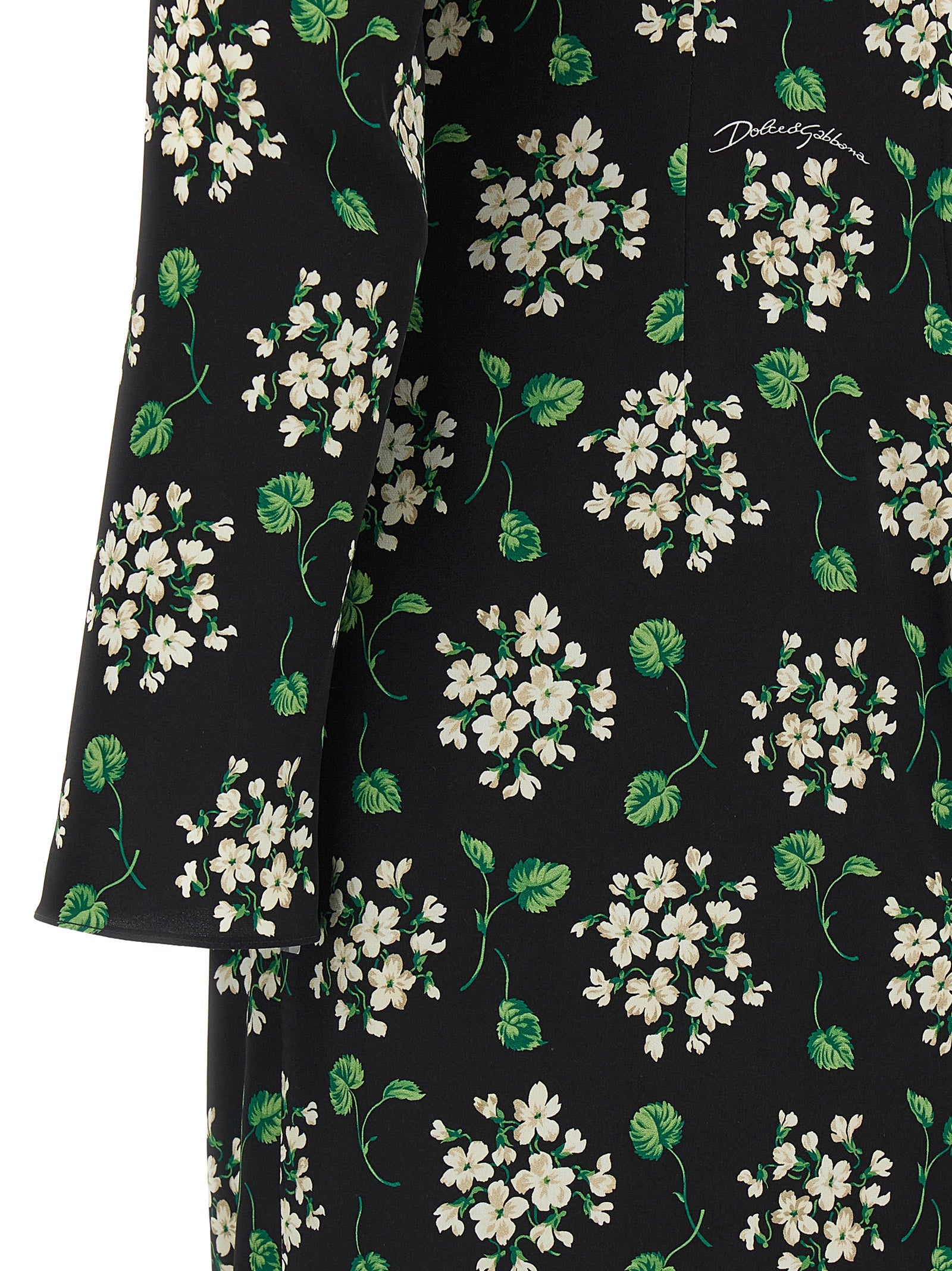 Dolce & Gabbana Schwarzes Midikleid aus Synthetik