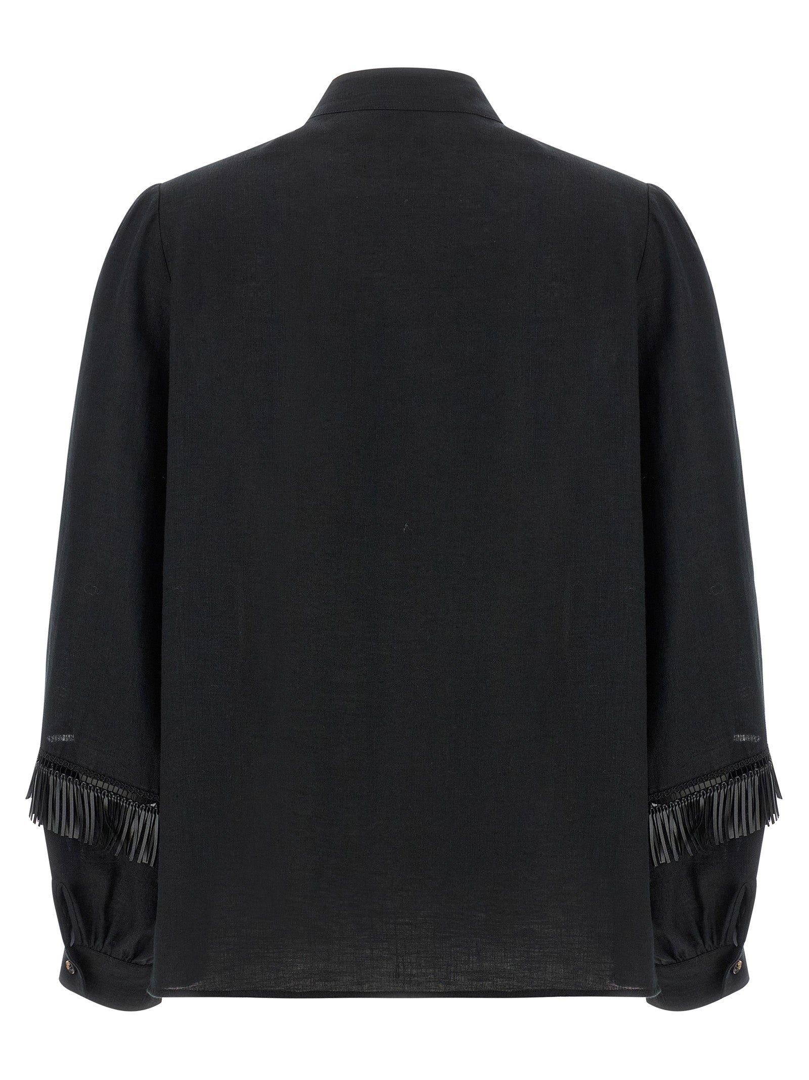 Kiton Schwarze Leinenbluse