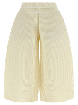 Issey Miyake Weiße Cropped Hose aus Polyester