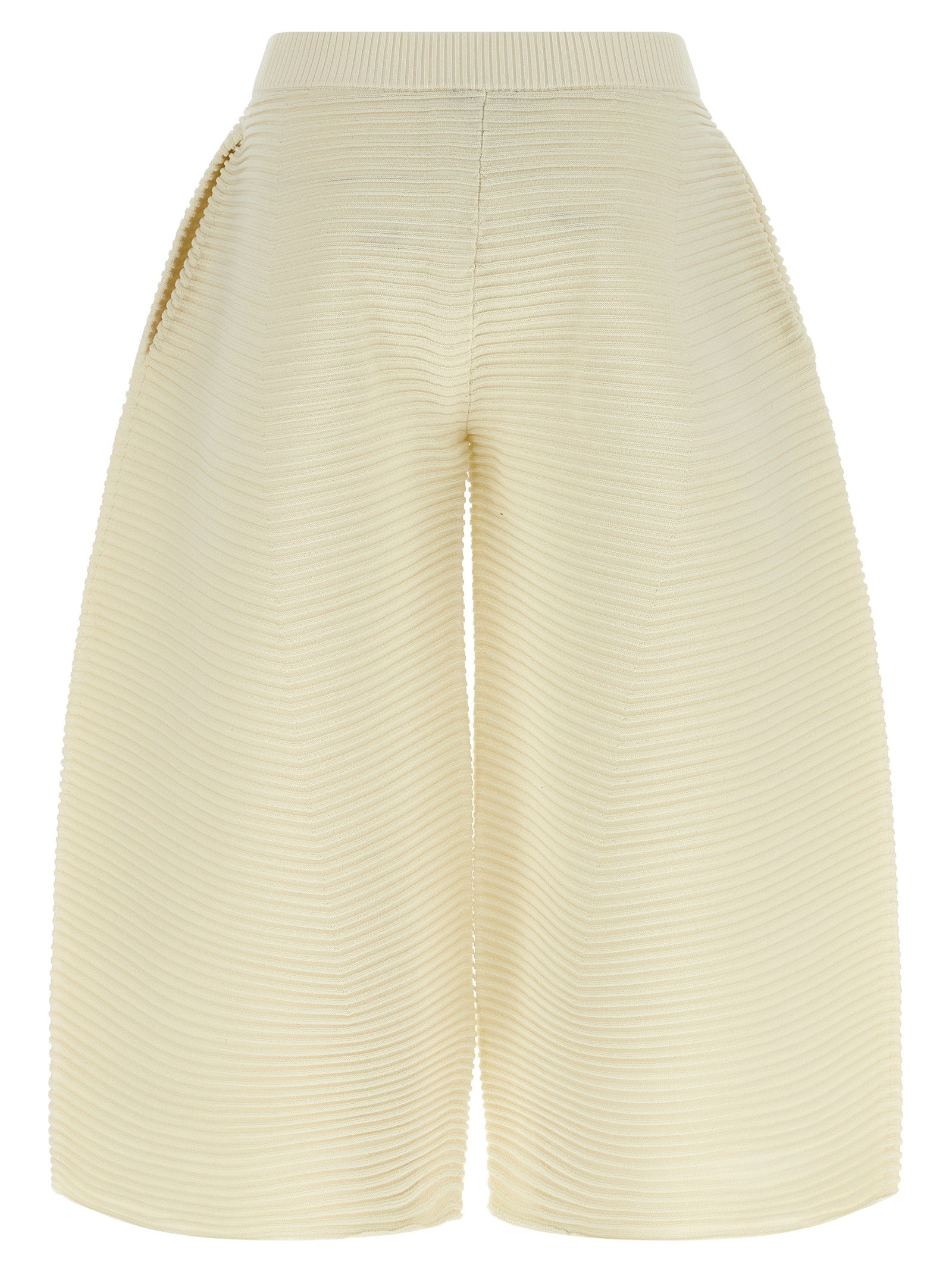 Issey Miyake Weiße Cropped Hose aus Polyester