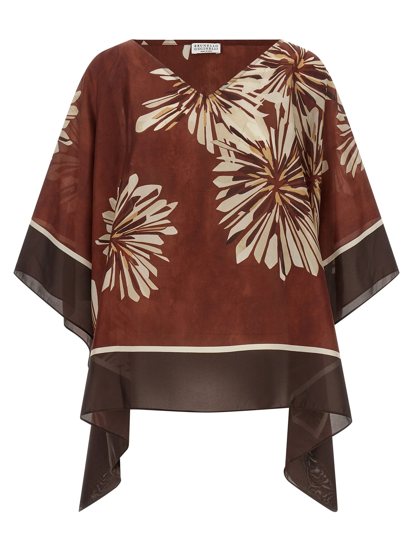 Brunello Cucinelli Seidenbluse in Bordeaux