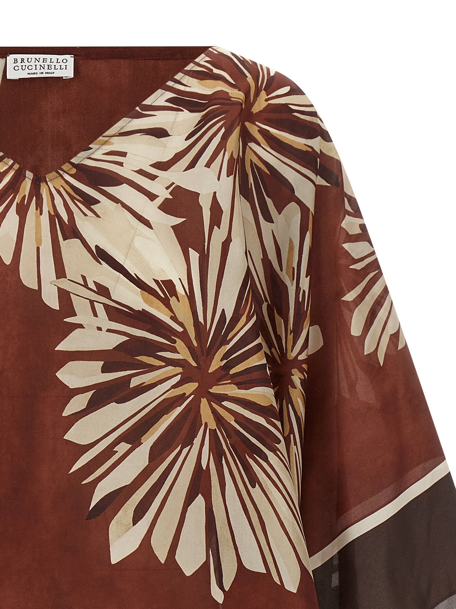 Brunello Cucinelli Seidenbluse in Bordeaux
