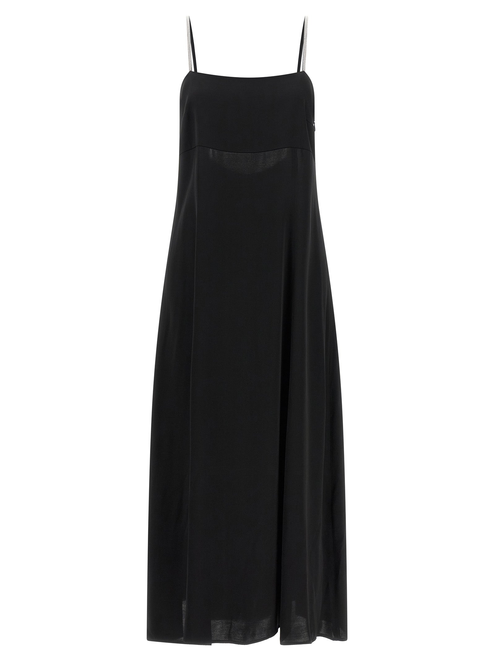 Peserico Schwarzes Viskose-Maxikleid