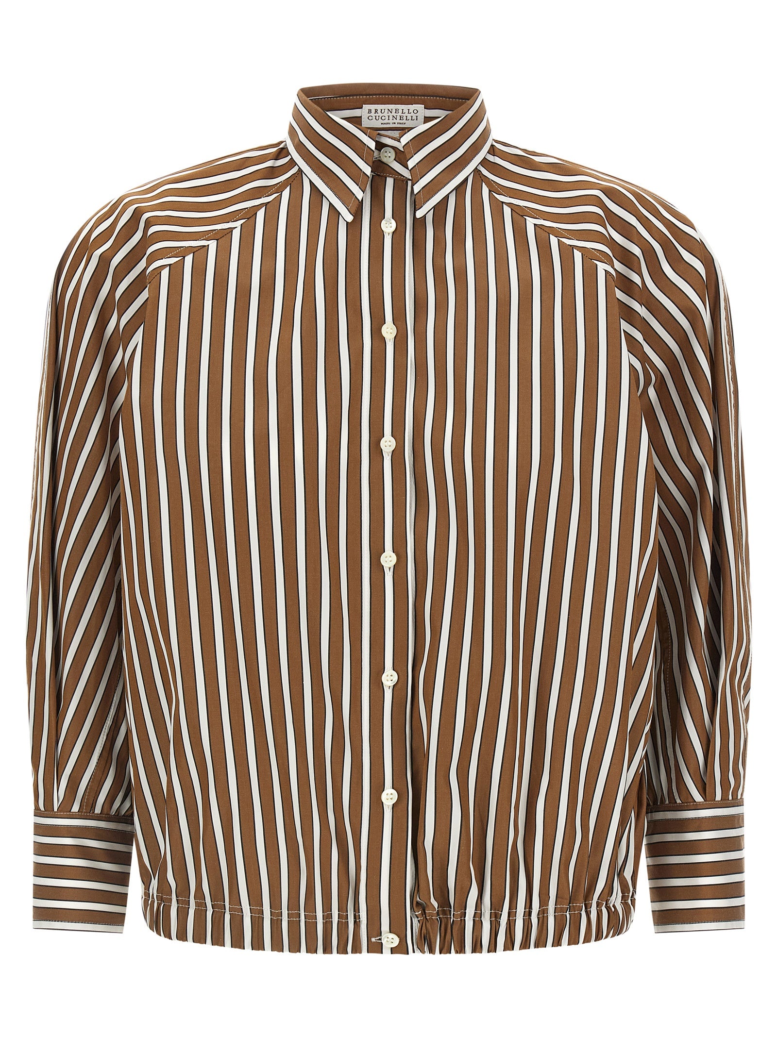 Brunello Cucinelli Braune Baumwollbluse