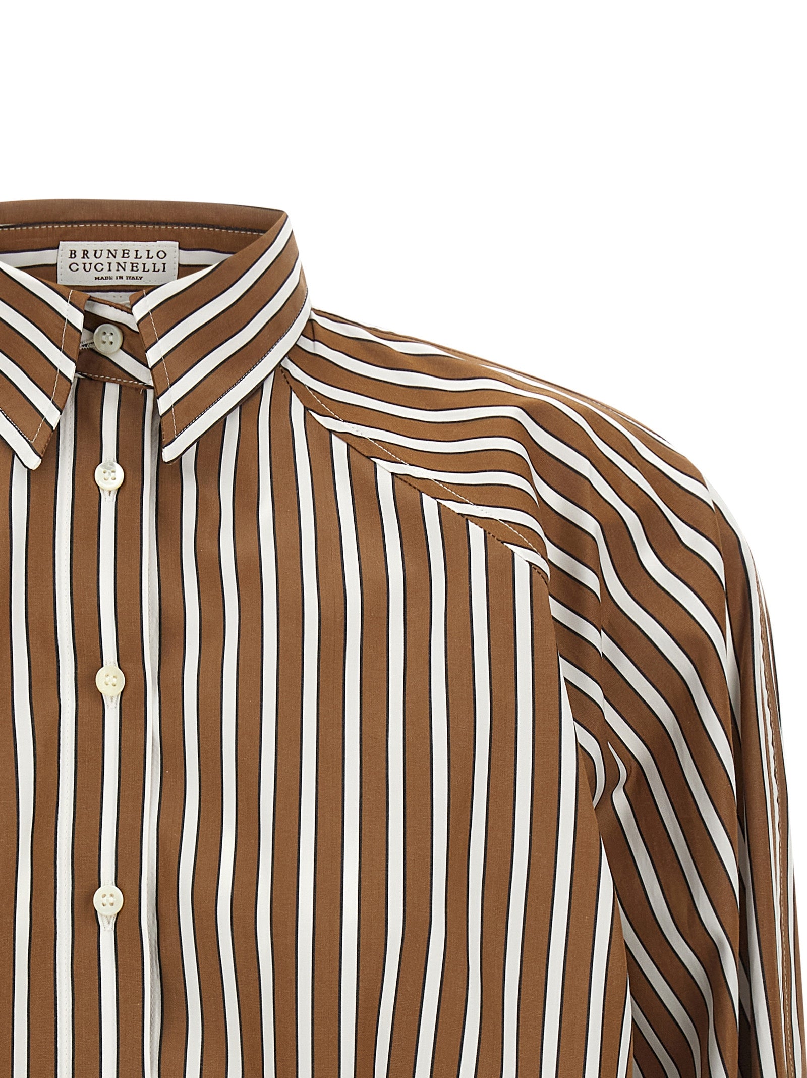 Brunello Cucinelli Braune Baumwollbluse