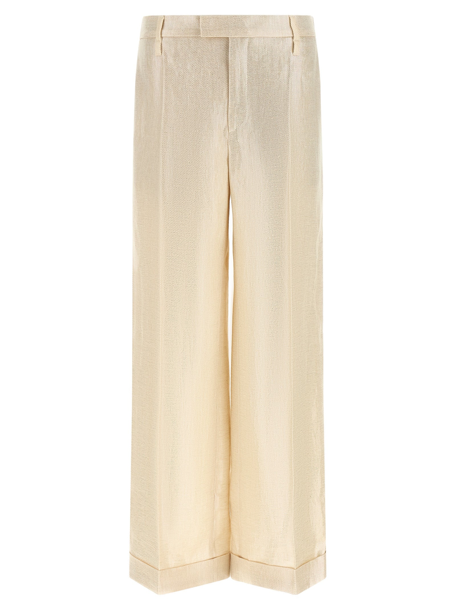Brunello Cucinelli Legere Leinenhose in Gold
