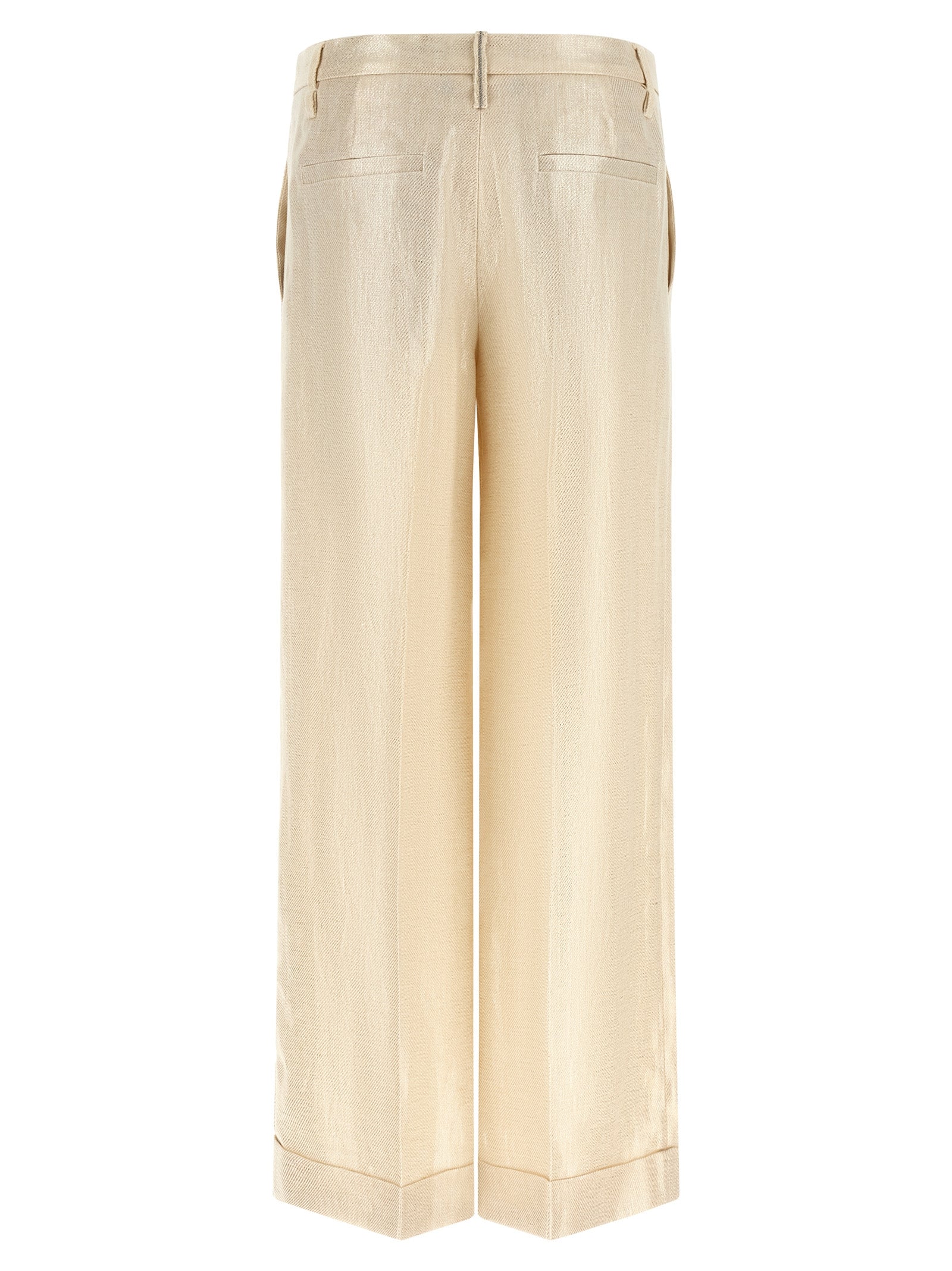 Brunello Cucinelli Legere Leinenhose in Gold