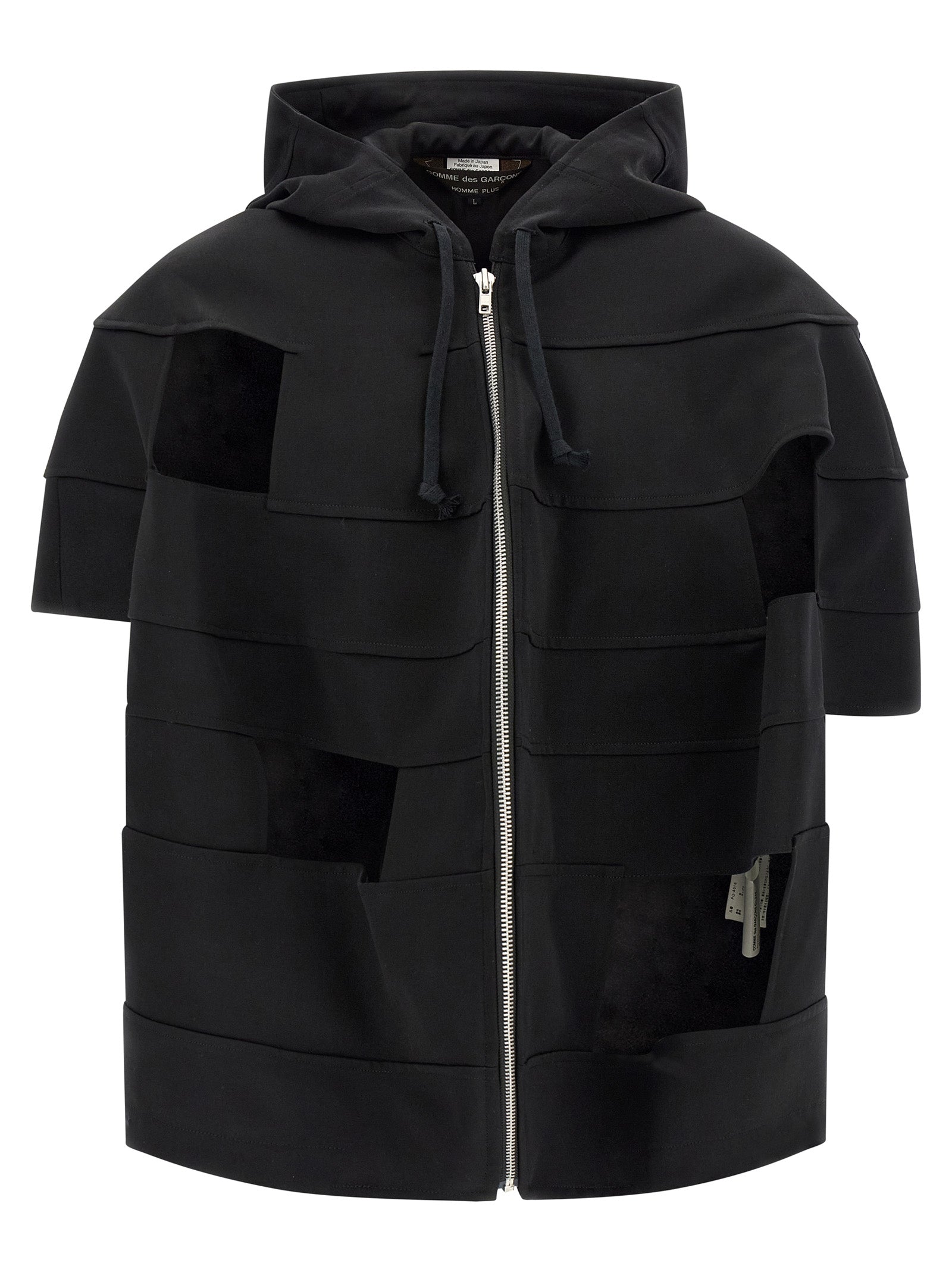 Comme Des Garçons Schwarze Woll-Shell-Jacke