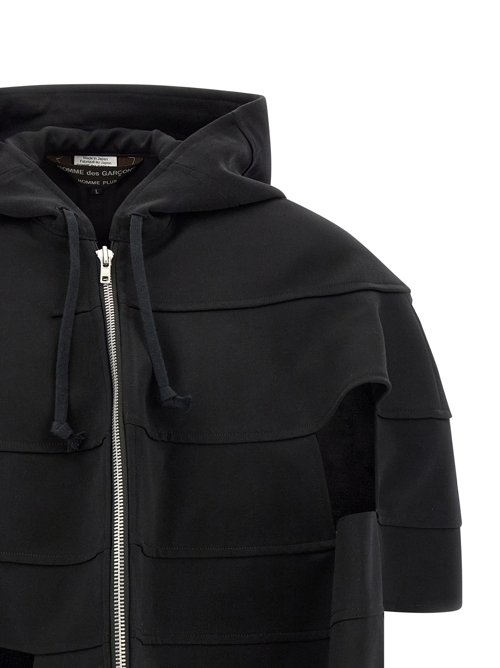 Comme Des Garçons Schwarze Woll-Shell-Jacke