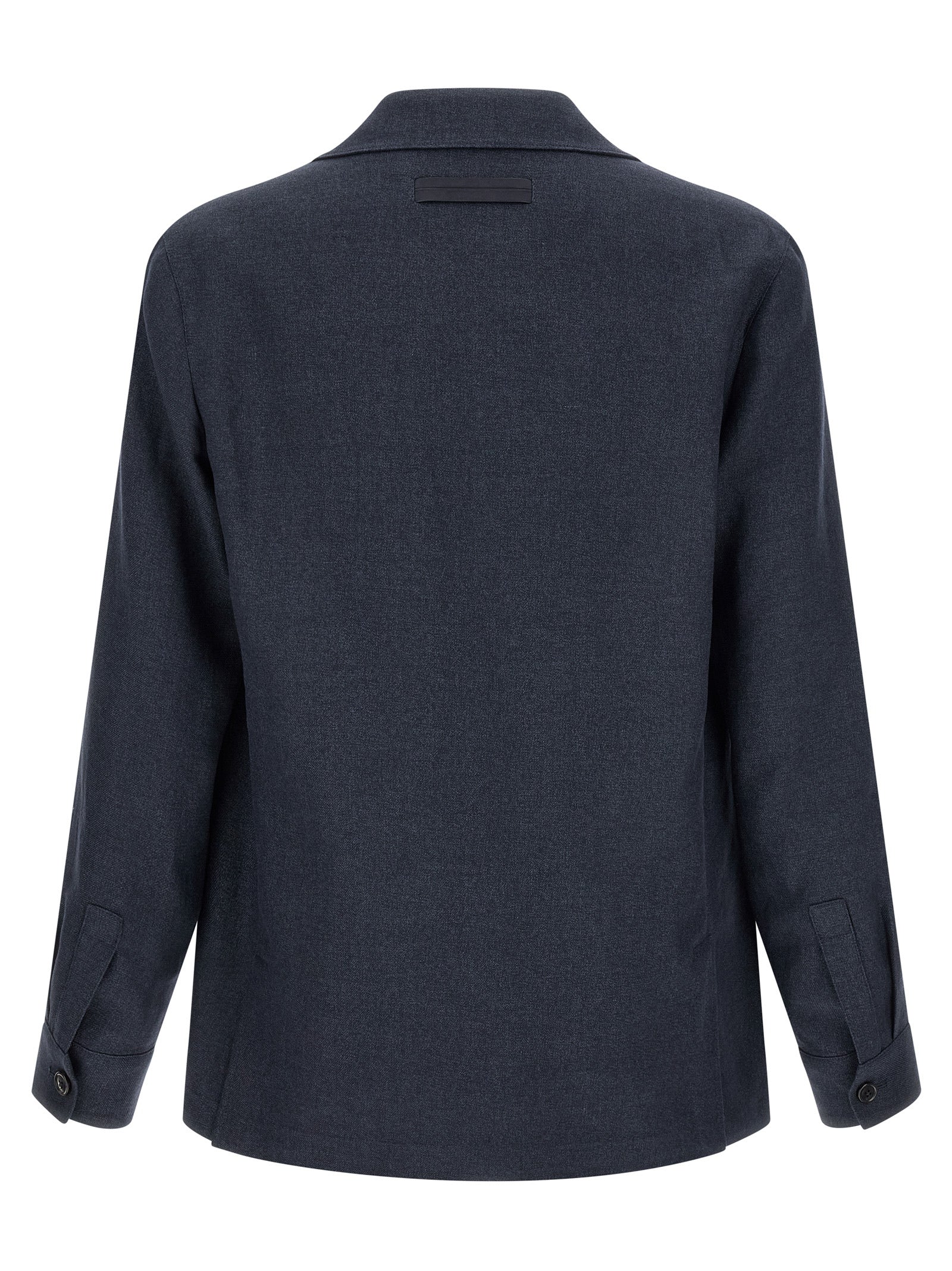 ZEGNA Blaue Leinen-Jacke in voller Länge