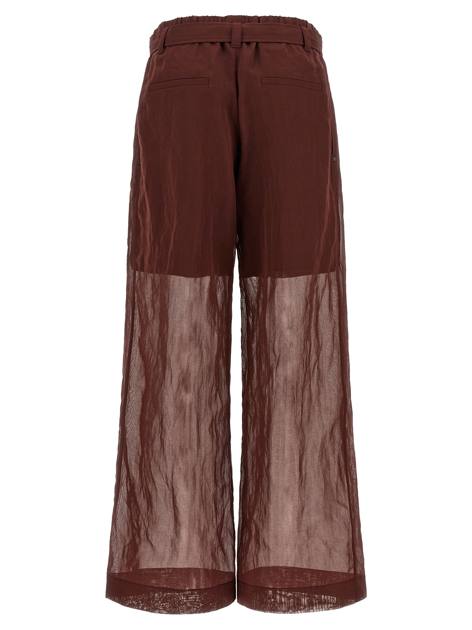 Brunello Cucinelli Bordeaux Baumwollhose mit ausgestelltem Bein
