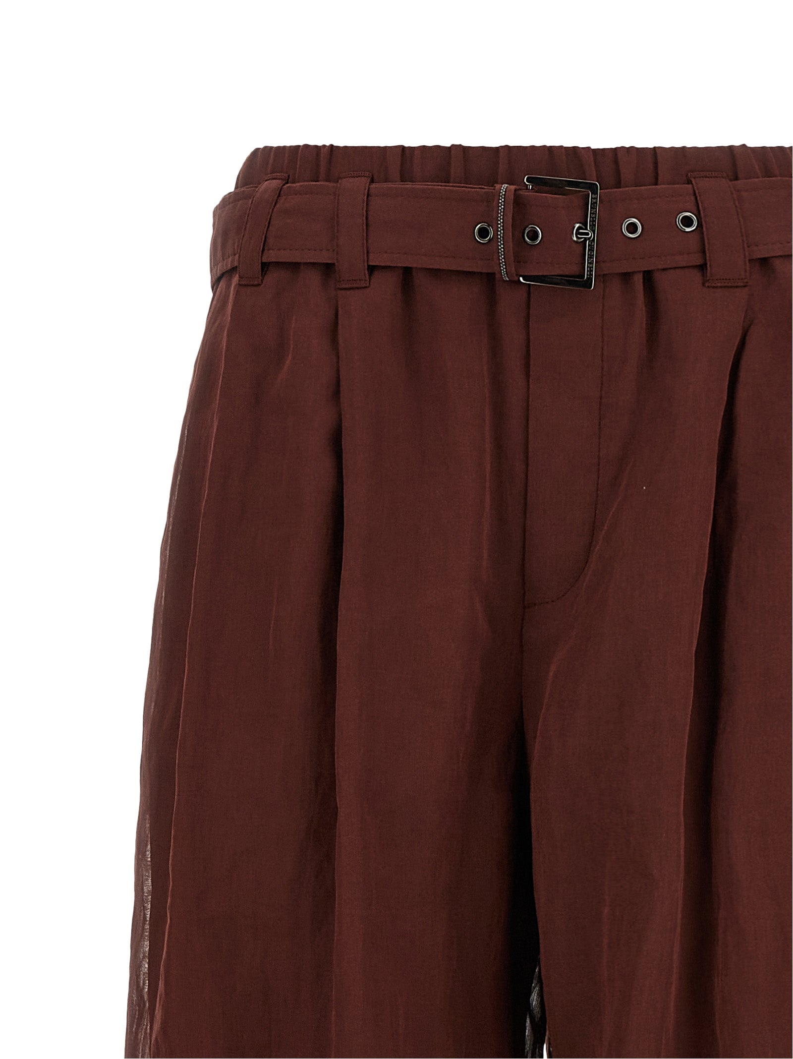 Brunello Cucinelli Bordeaux Baumwollhose mit ausgestelltem Bein