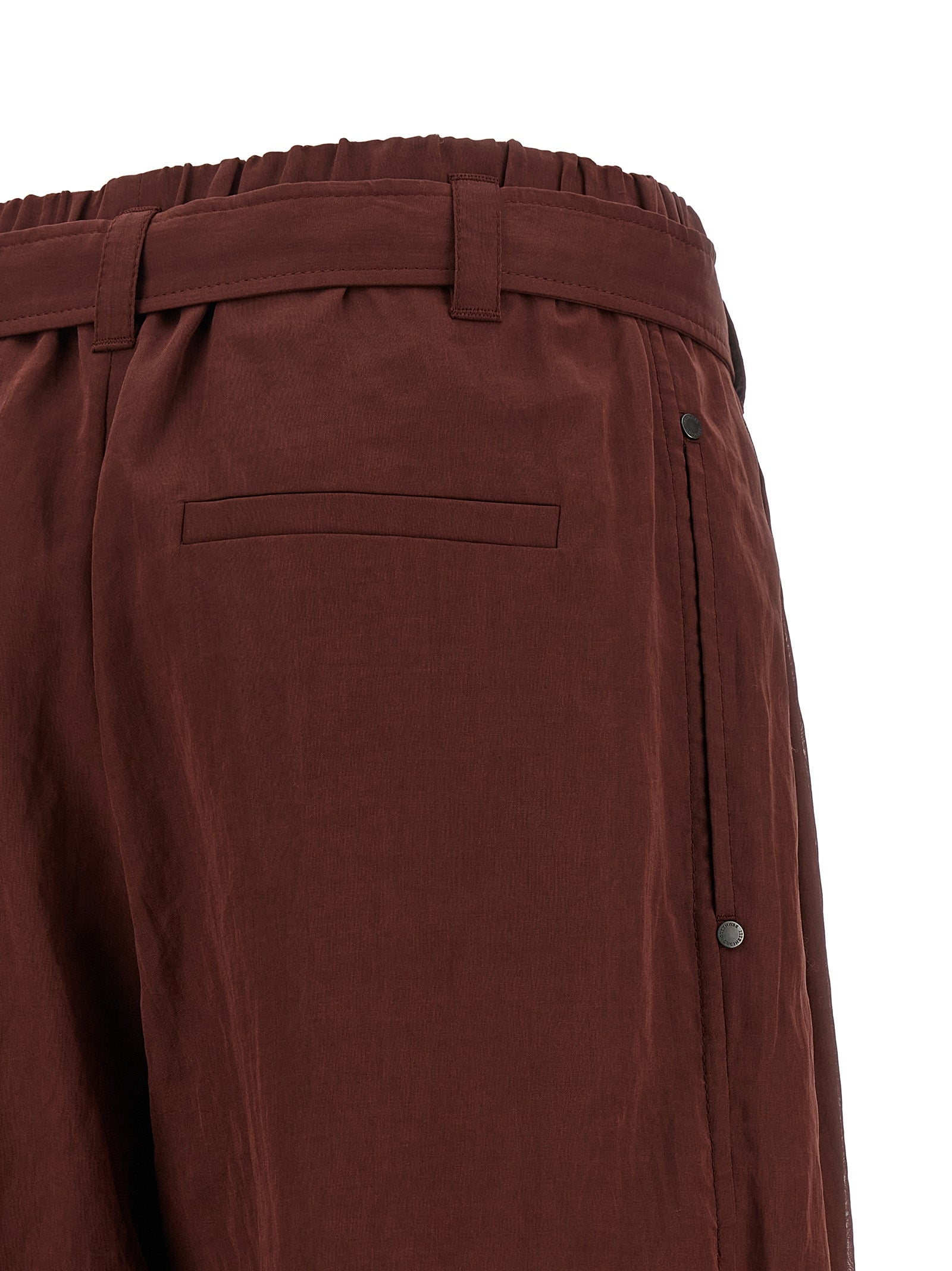 Brunello Cucinelli Bordeaux Baumwollhose mit ausgestelltem Bein