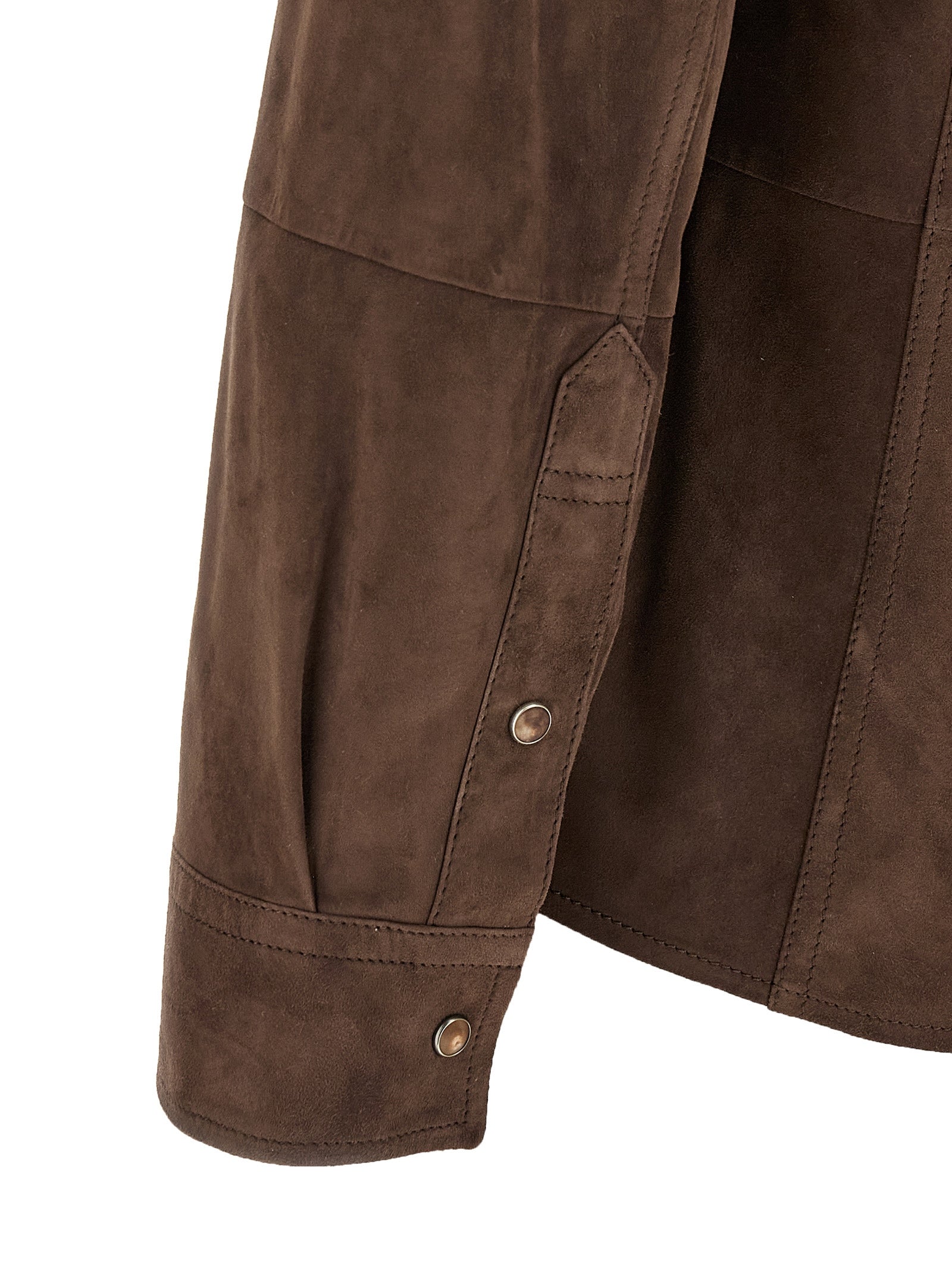 Brunello Cucinelli Braune Lammlederbluse