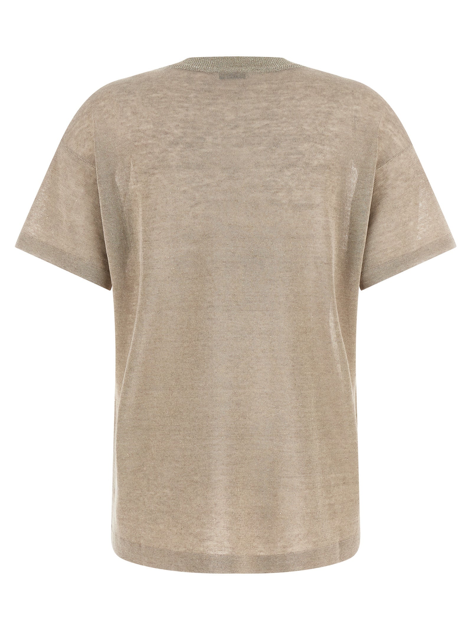 Brunello Cucinelli Beige Leinenstrickjacke
