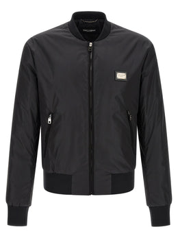 Dolce & Gabbana Schwarzer Bomber aus Polyamid