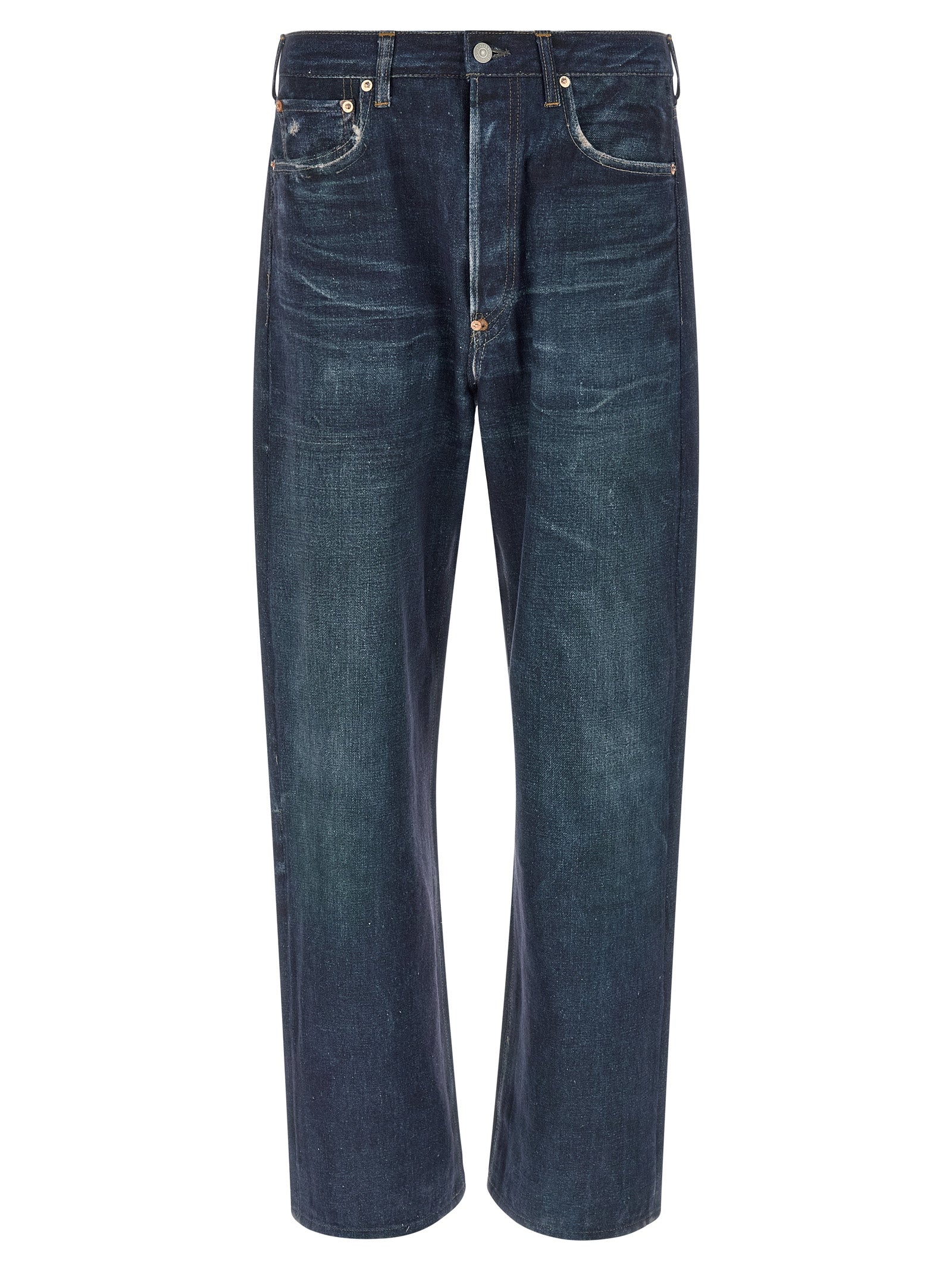 Junya Watanabe Blaue Leinen-Jeans Denim