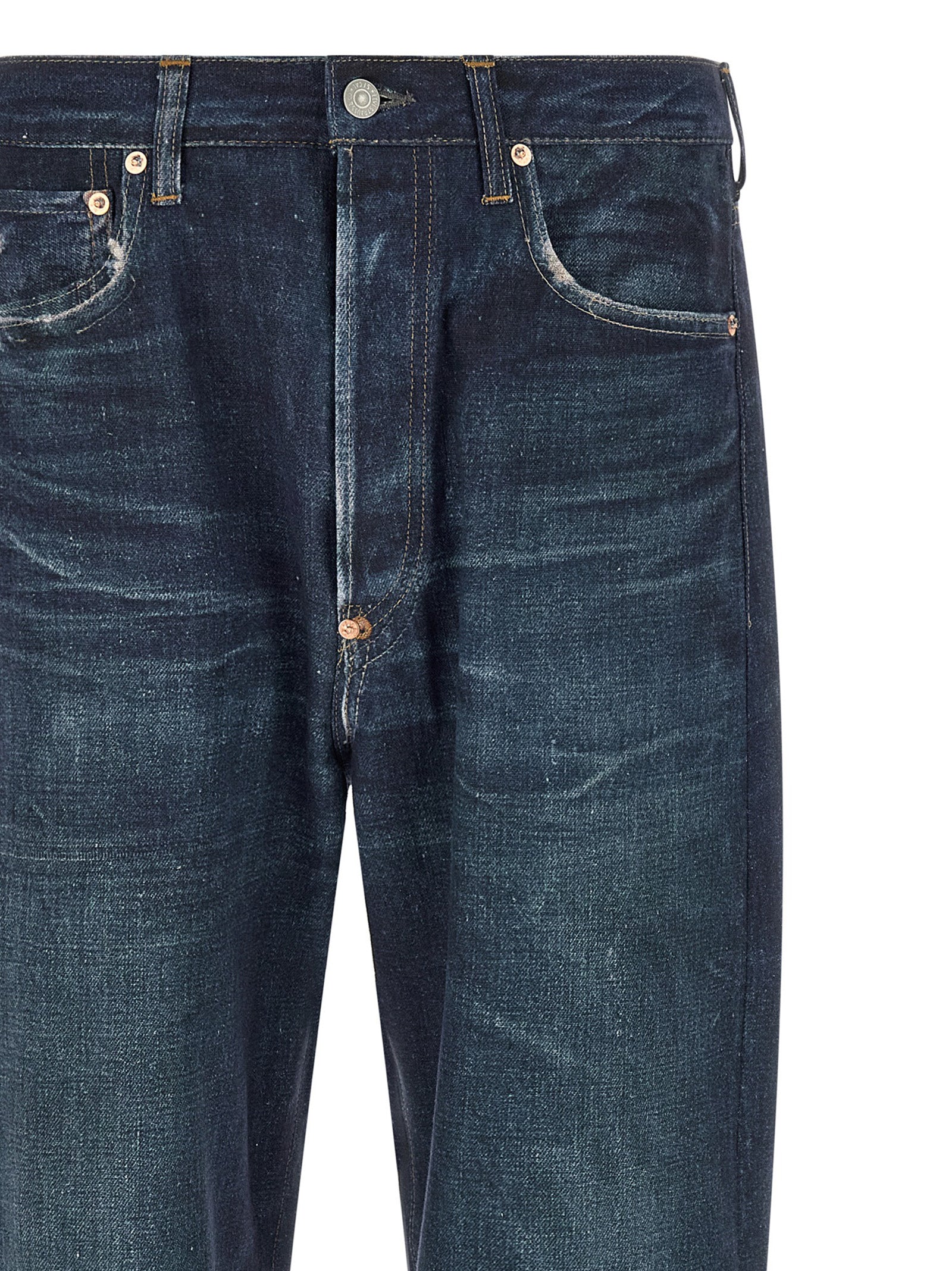 Junya Watanabe Blaue Leinen-Jeans Denim