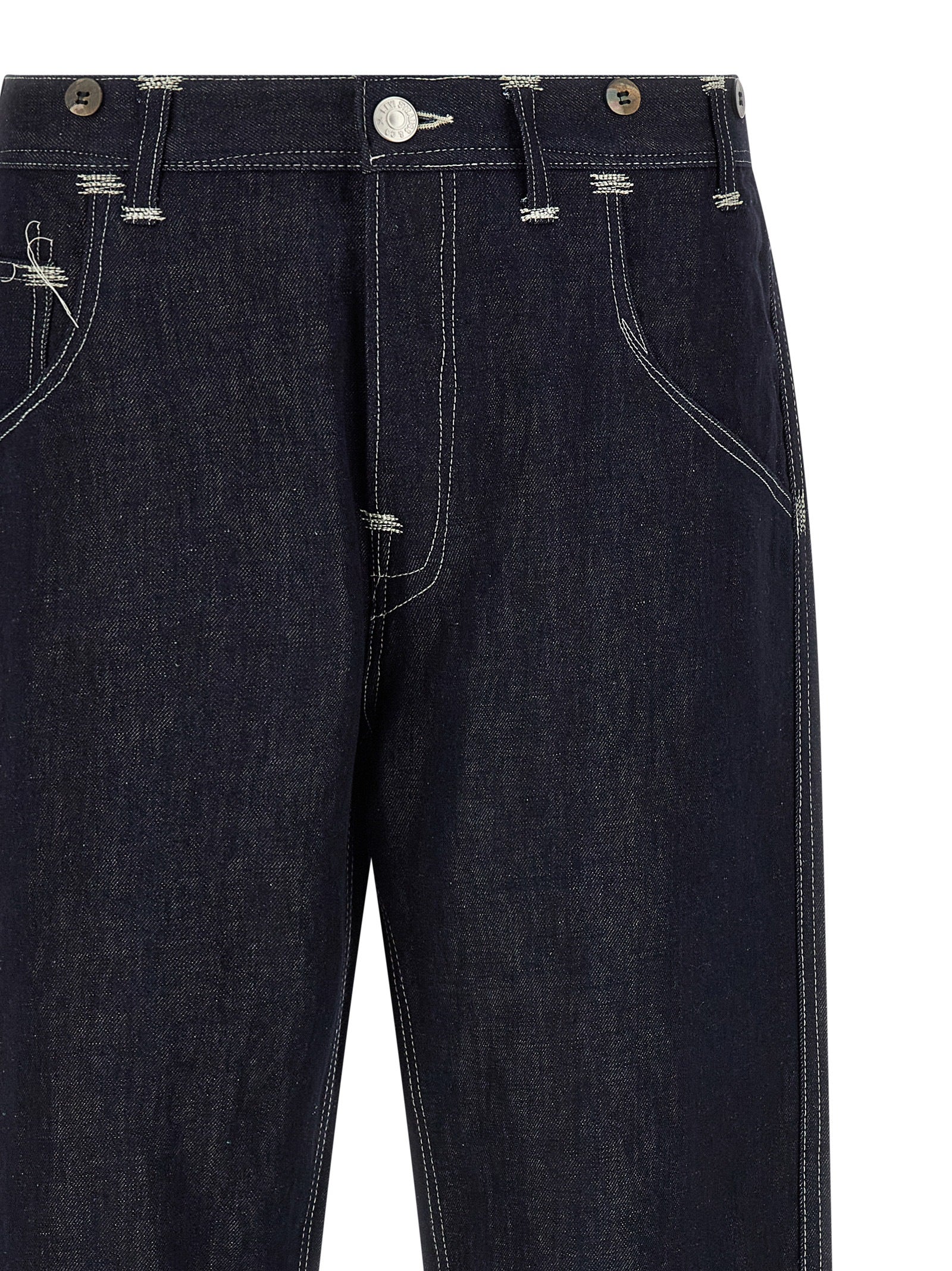 Junya Watanabe Blaue Jeans aus Baumwolle im geraden Schnitt