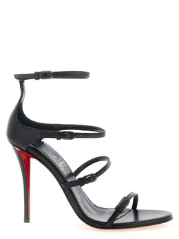 Christian Louboutin Schwarze Stilettosandalen aus Ziegenleder