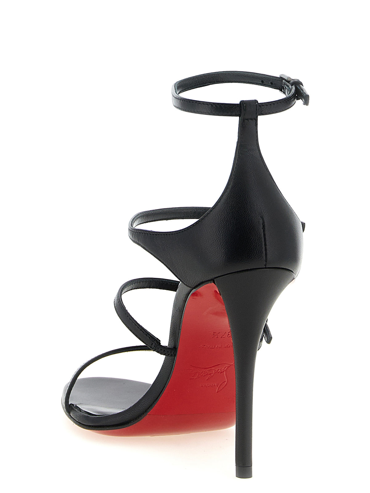 Christian Louboutin Schwarze Stilettosandalen aus Ziegenleder