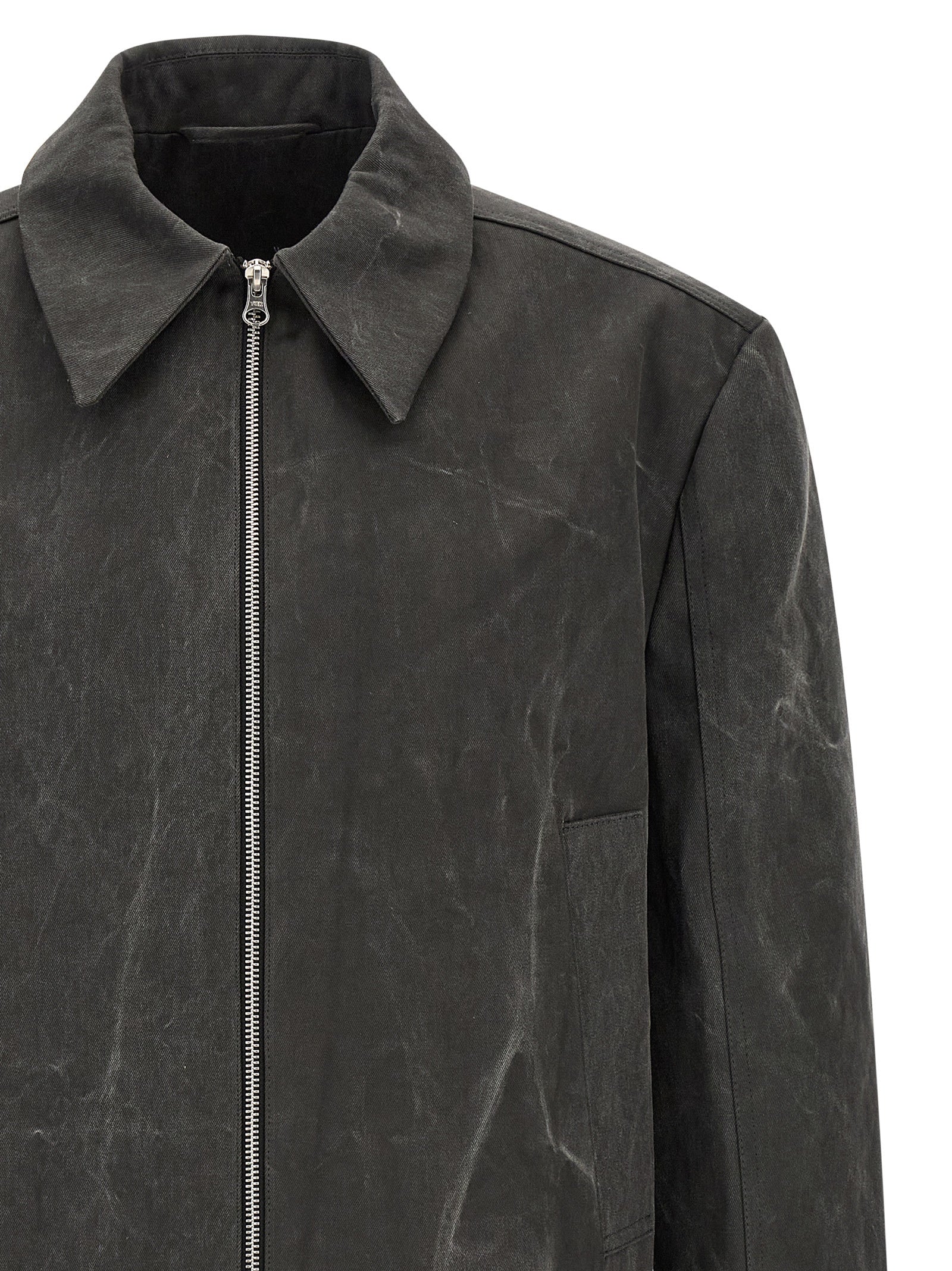 SÉFR Graue Baumwolljacke in voller Länge