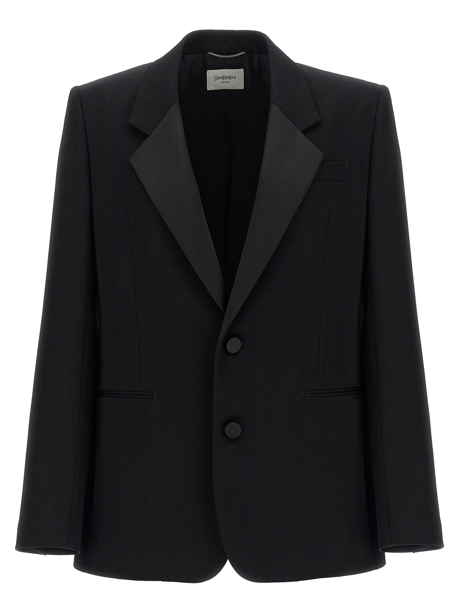 Saint Laurent Schwarzer Wollblazer