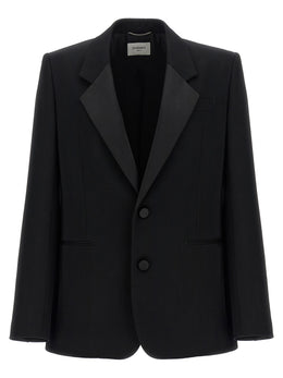 Saint Laurent Schwarzer Wollblazer