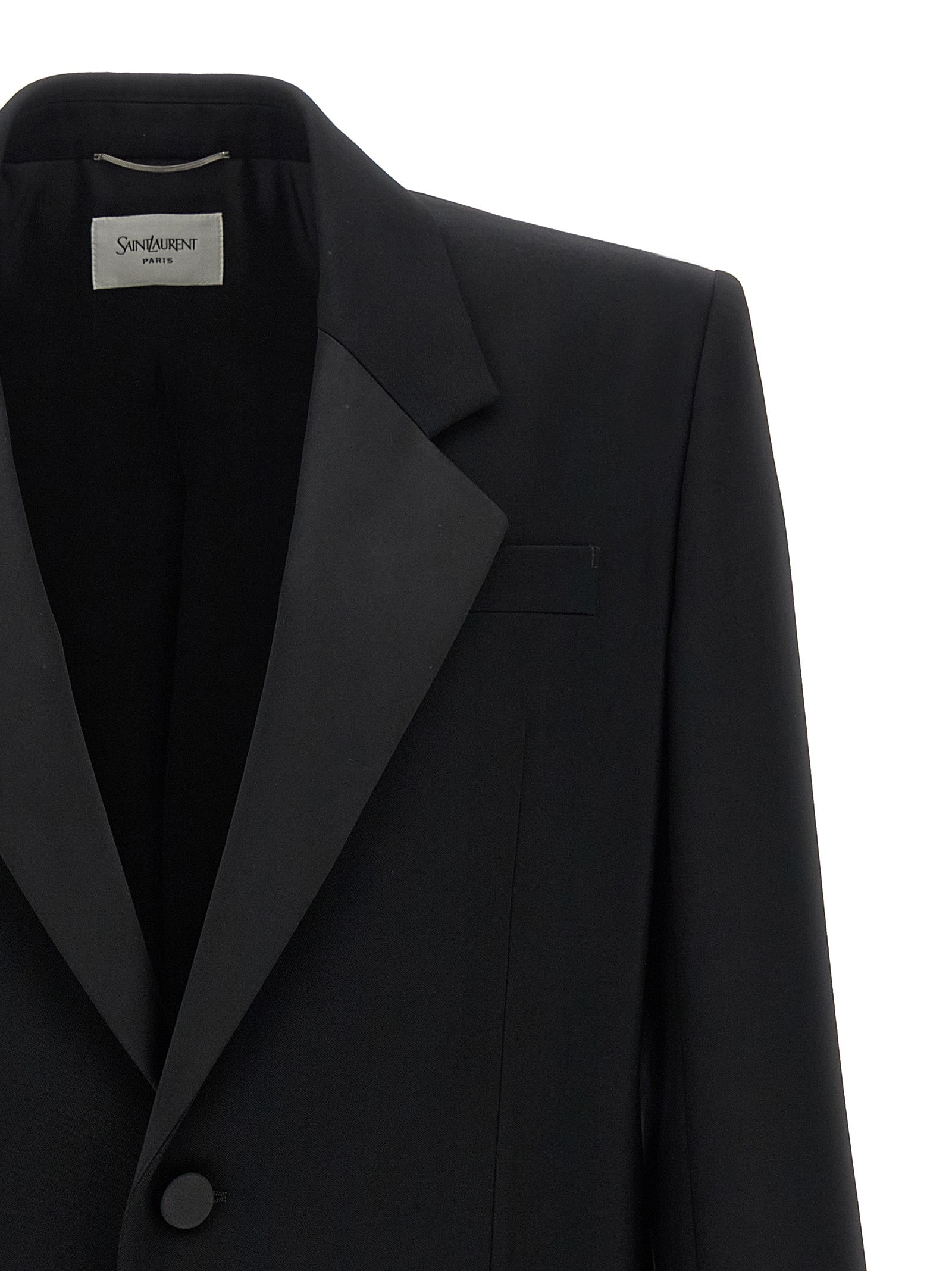 Saint Laurent Schwarzer Wollblazer