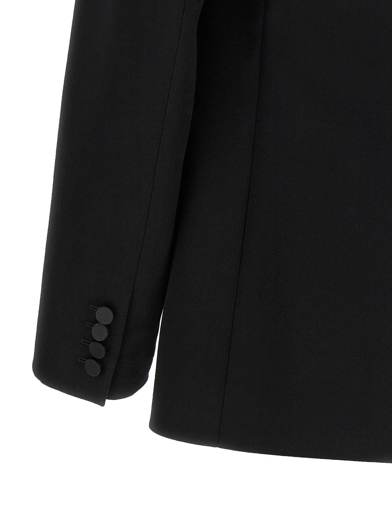 Saint Laurent Schwarzer Wollblazer